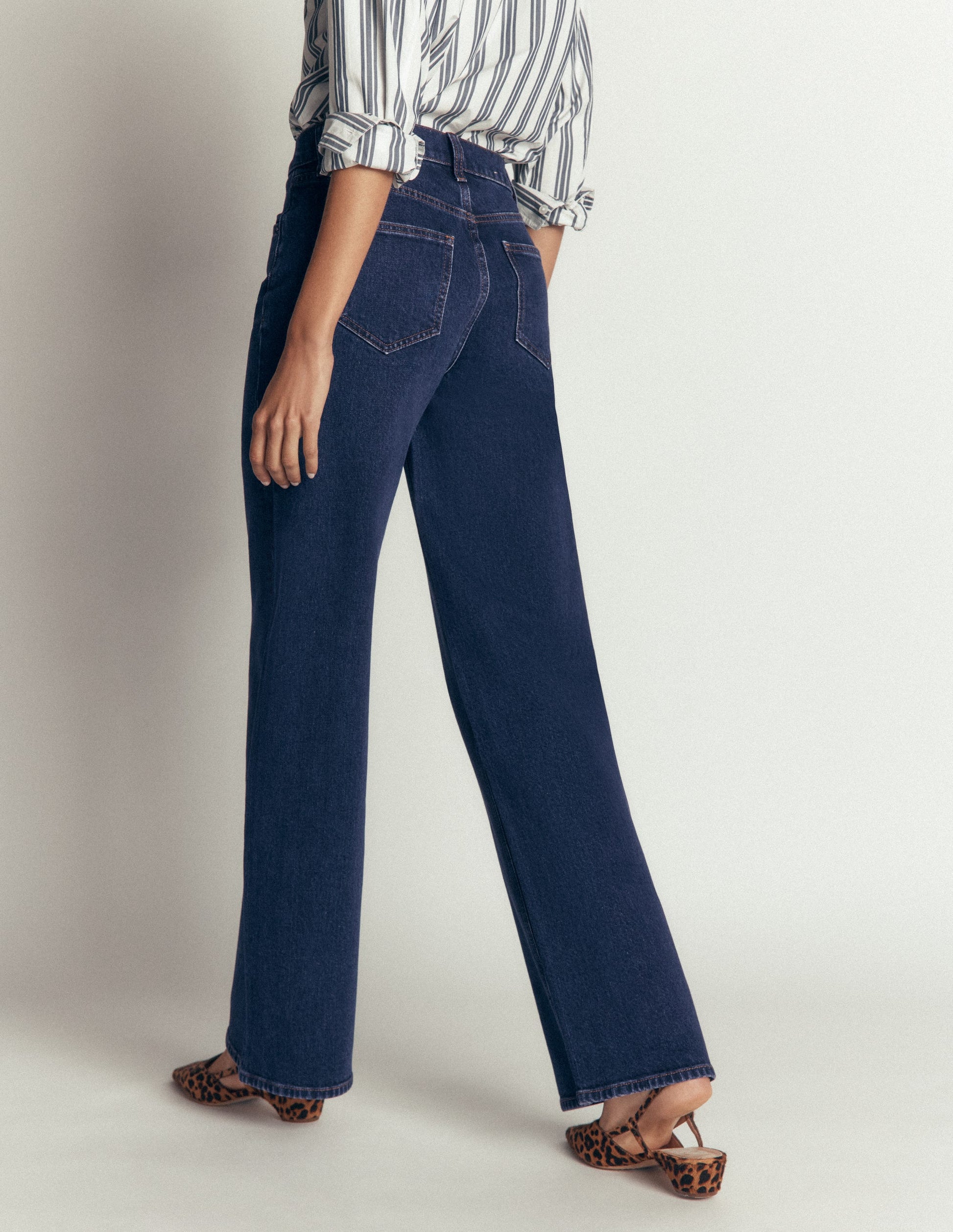 Jean large taille haute-Indigo Délavé-5