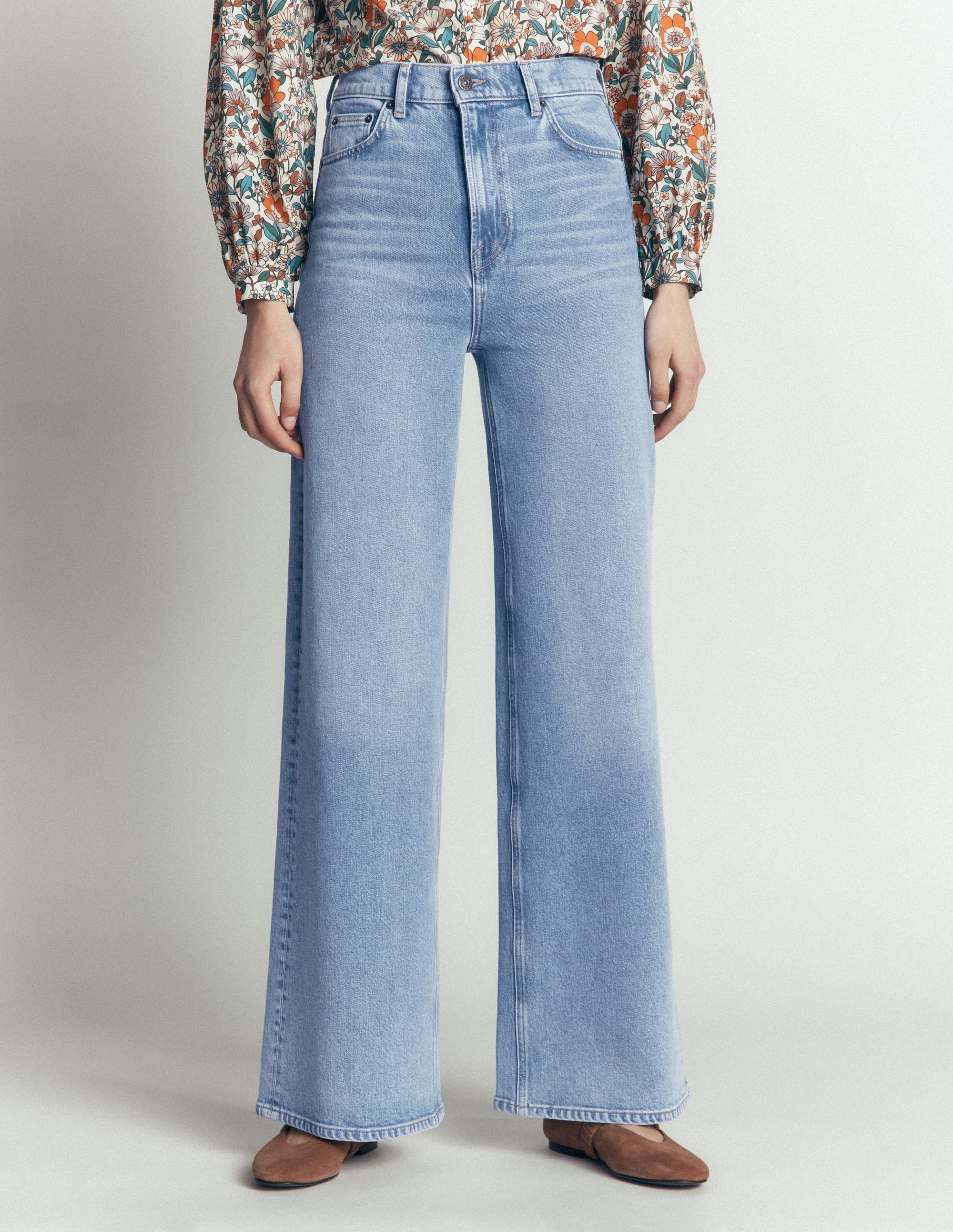 Jean large taille haute-Blanc/Cerf - Image 4