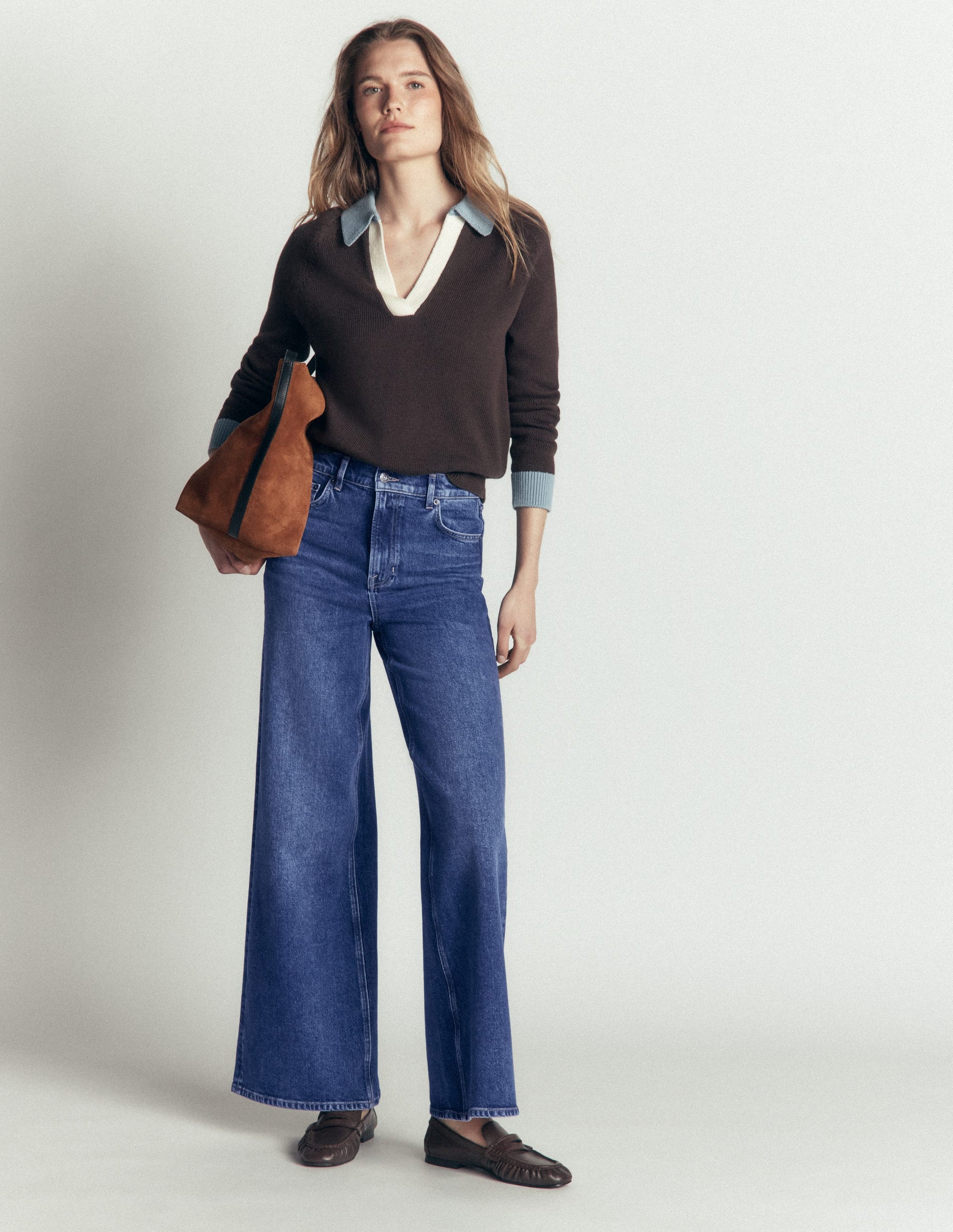 Hoch geschnittene Jeans mit weitem Bein-Medium Vintage-1