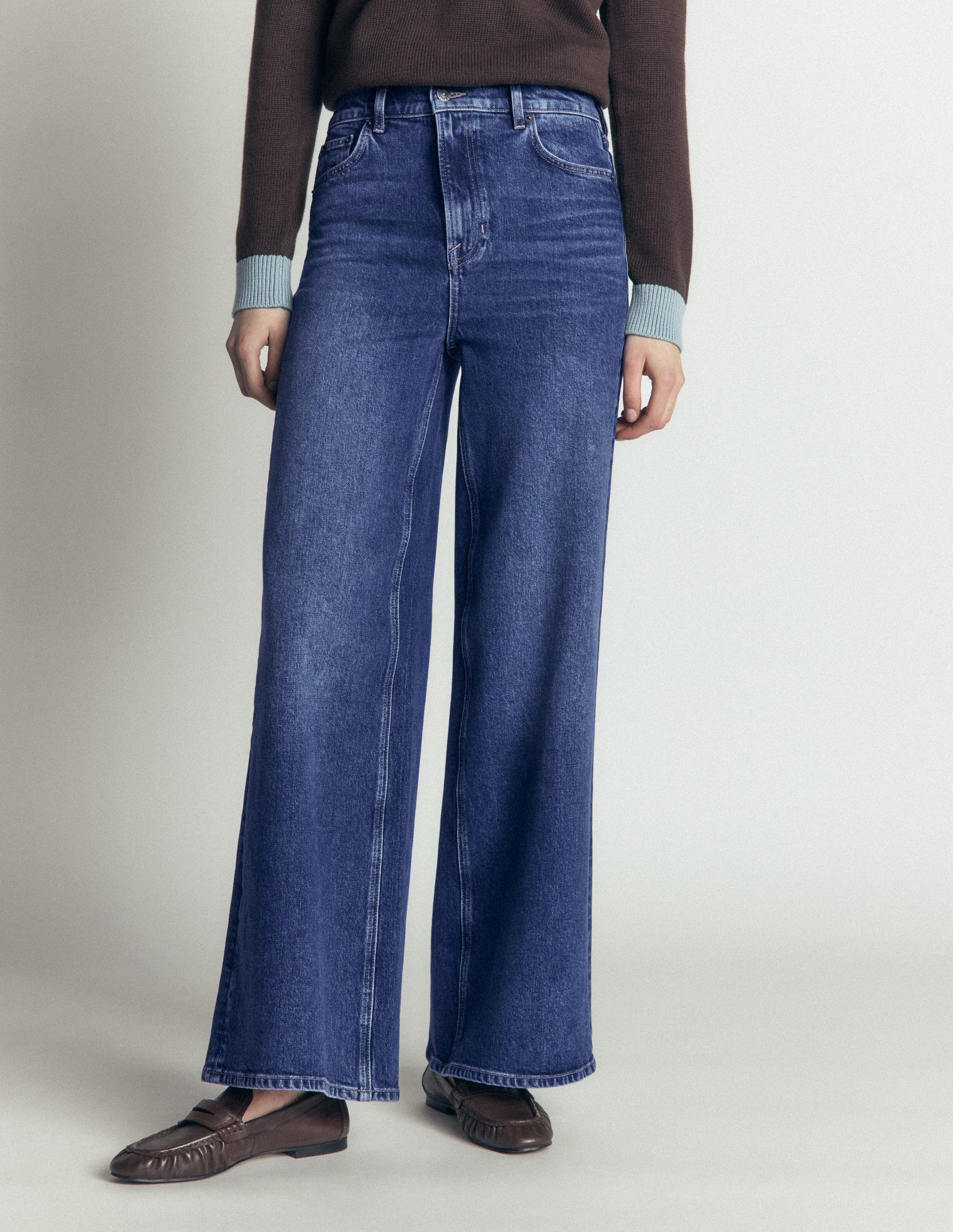 Hoch geschnittene Jeans mit weitem Bein-Medium Vintage-4