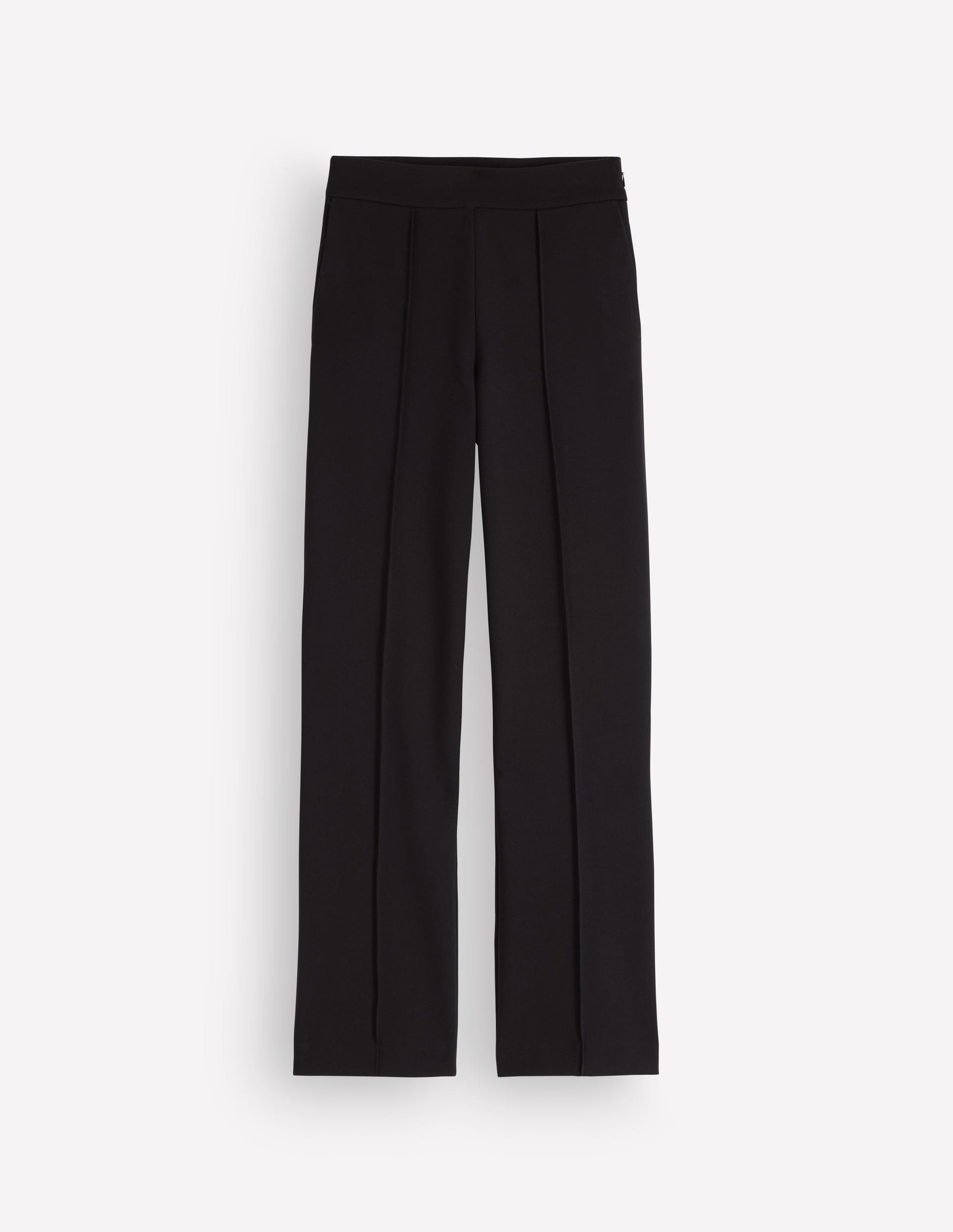 Pantalon droit en point de Rome-Noir-6