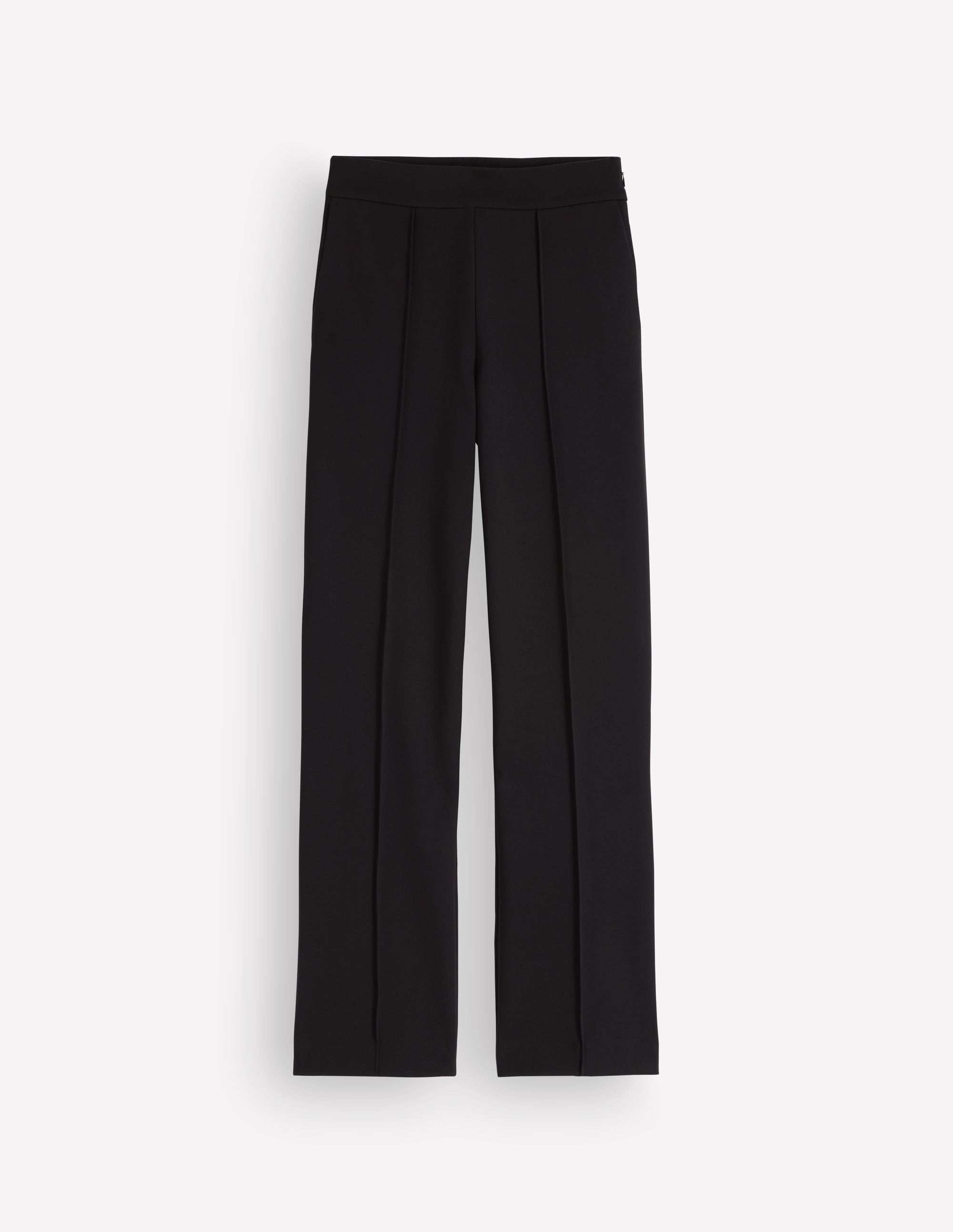 Pantalon droit en point de Rome-Noir - Image 6