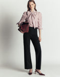 Pantalon droit en point de Rome-Noir
