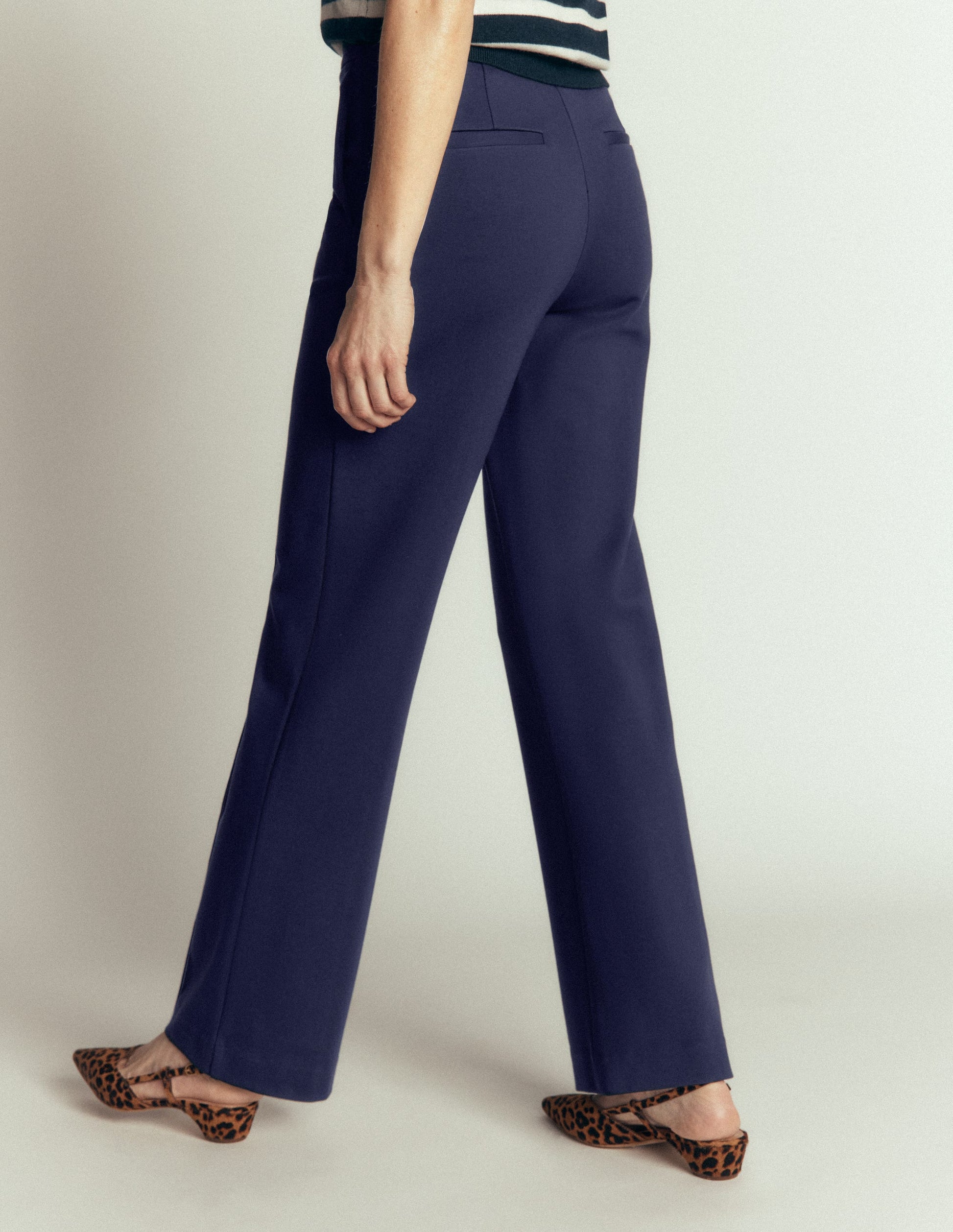 Ponte-Hose mit geradem Bein-Marineblau-3