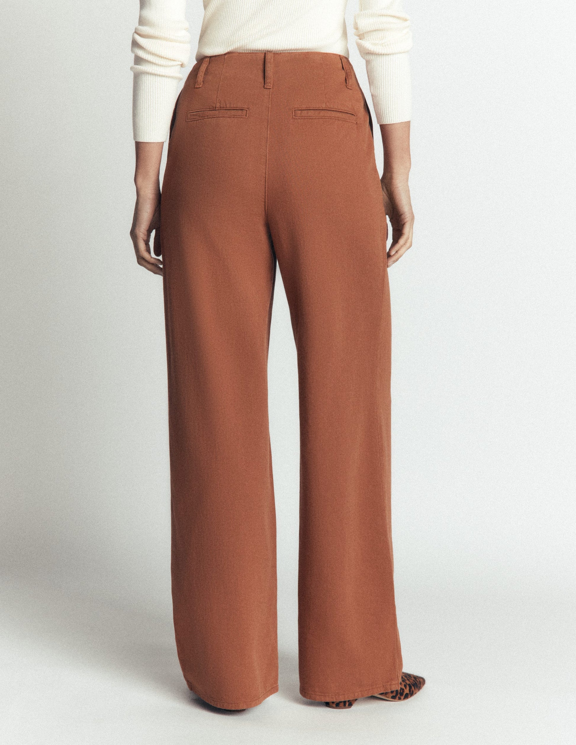 Mayfair Hose mit Bundfalte-Braun-Orange-3