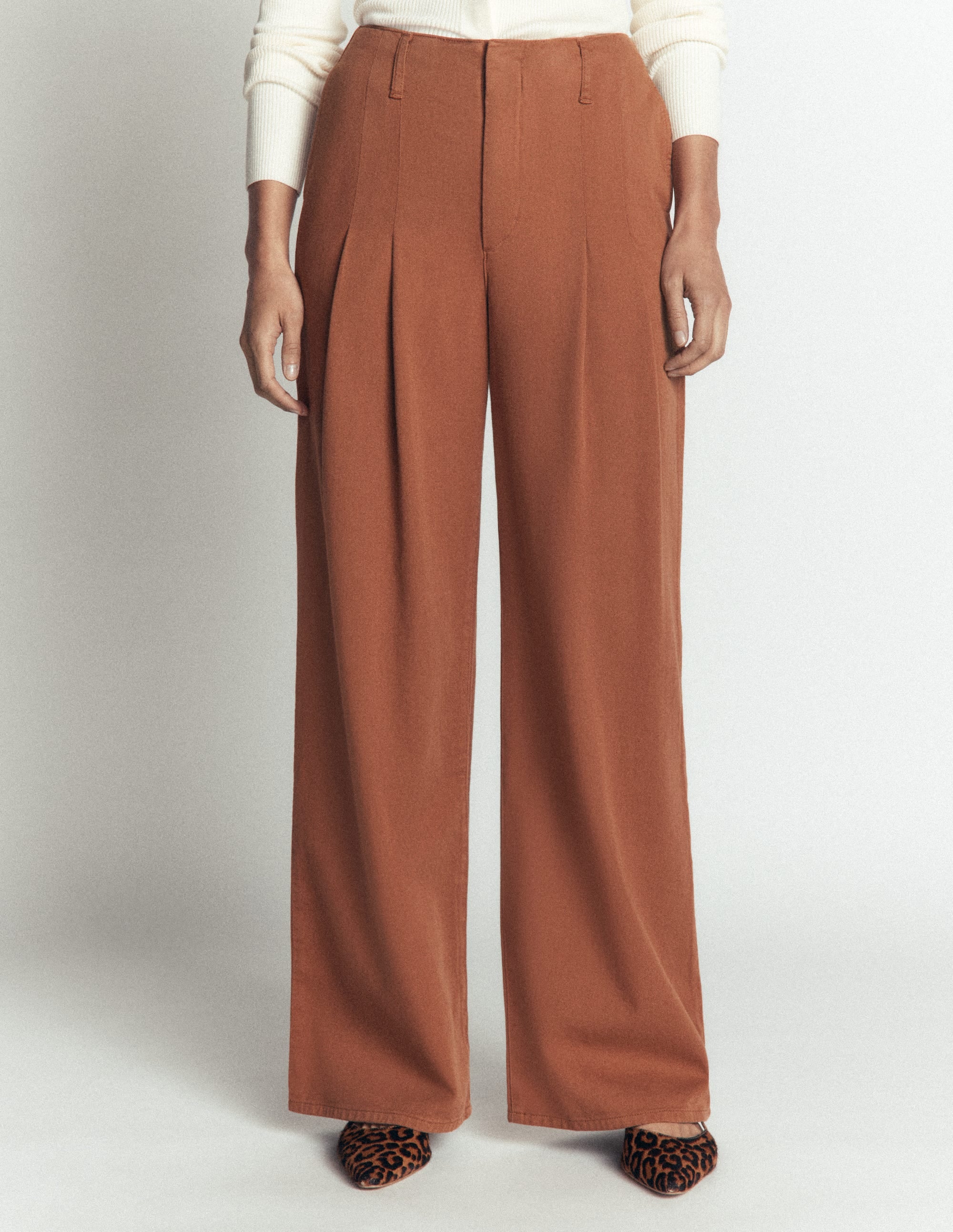 Mayfair Hose mit Bundfalte-Braun-Orange - Image 4