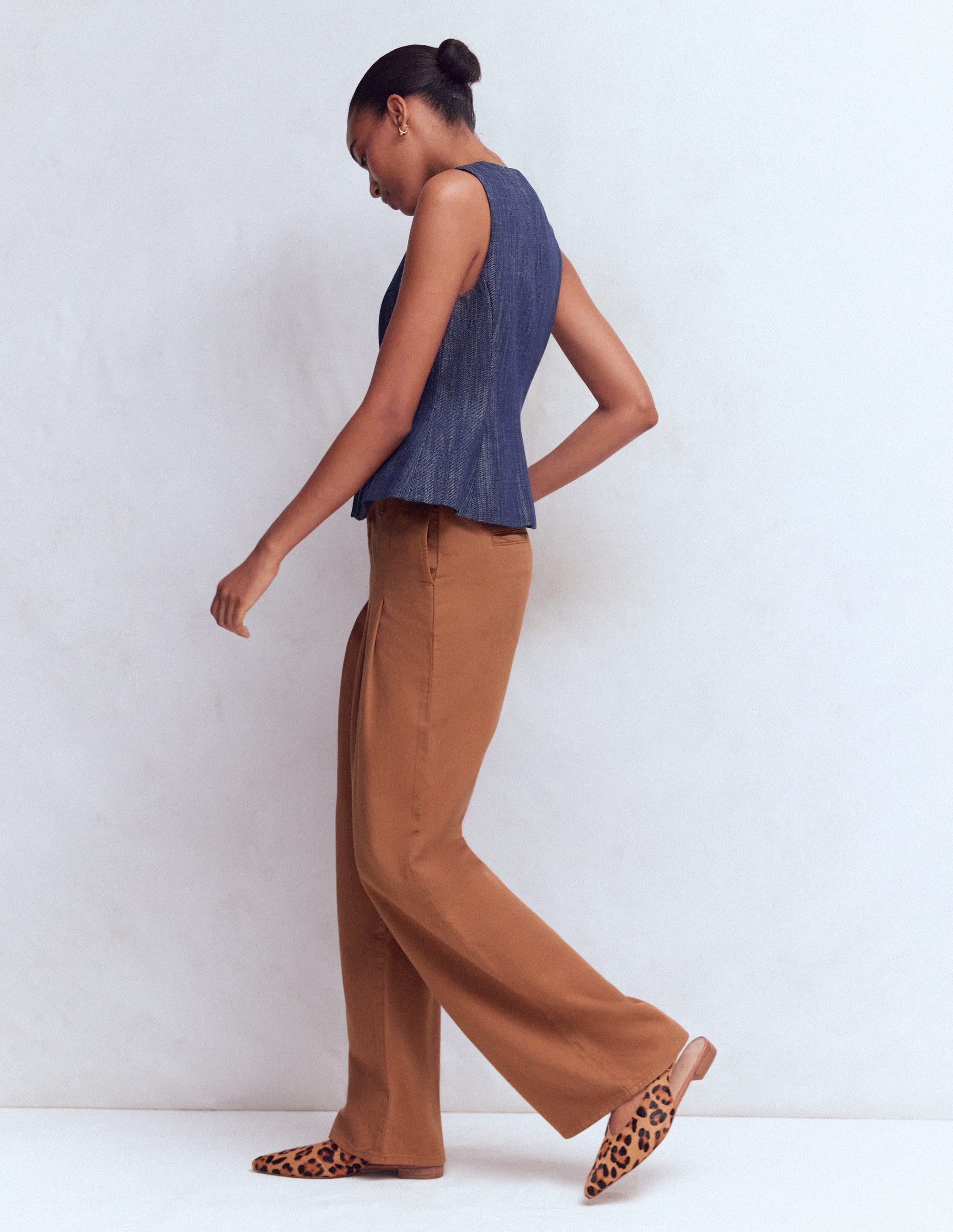 Mayfair Hose mit Bundfalte-Braun-Orange - Image 6