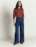 Jean large Mayfair à plis-Vintage moyen