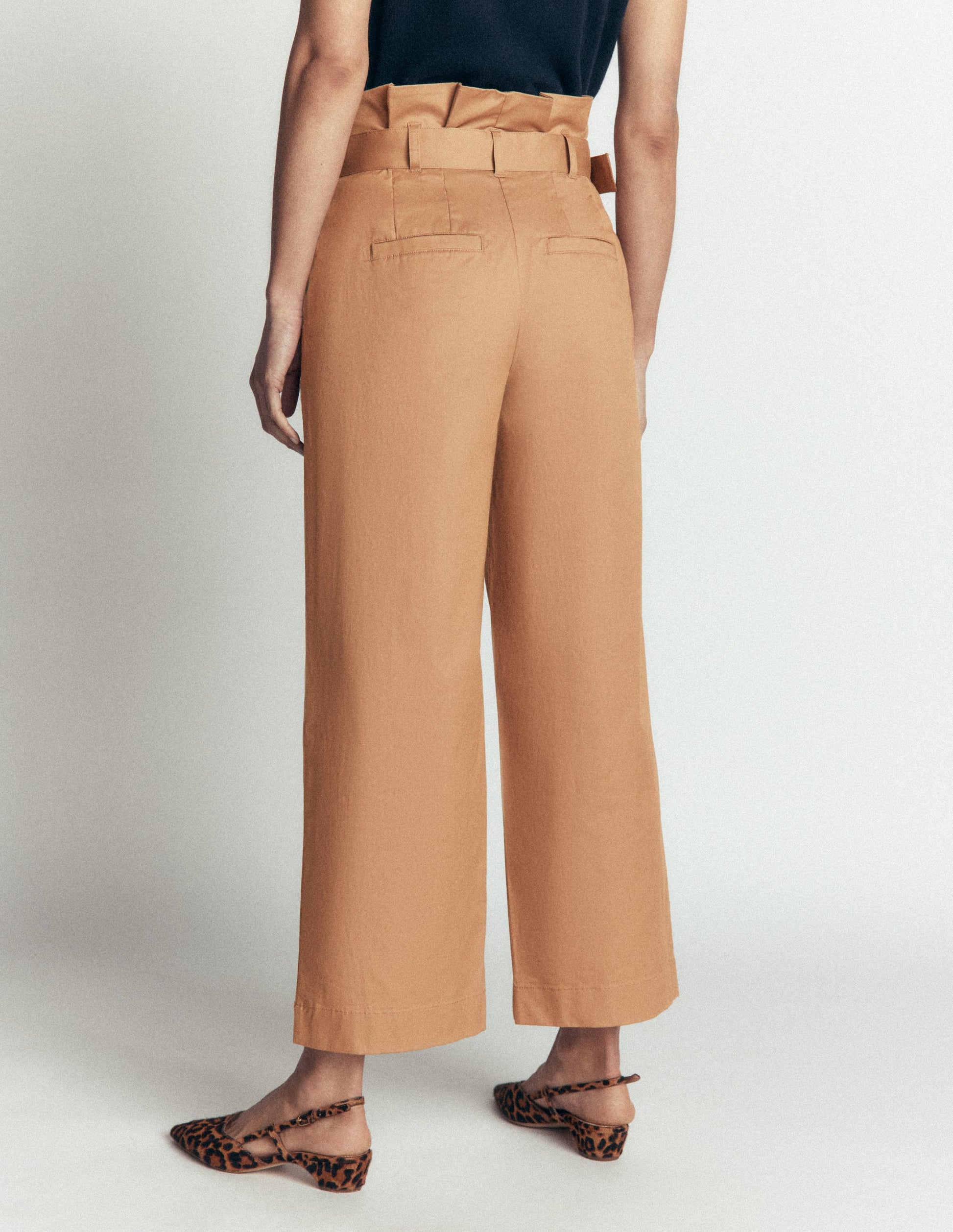 Hose mit Paperbag-Bund-Cappuccino-3