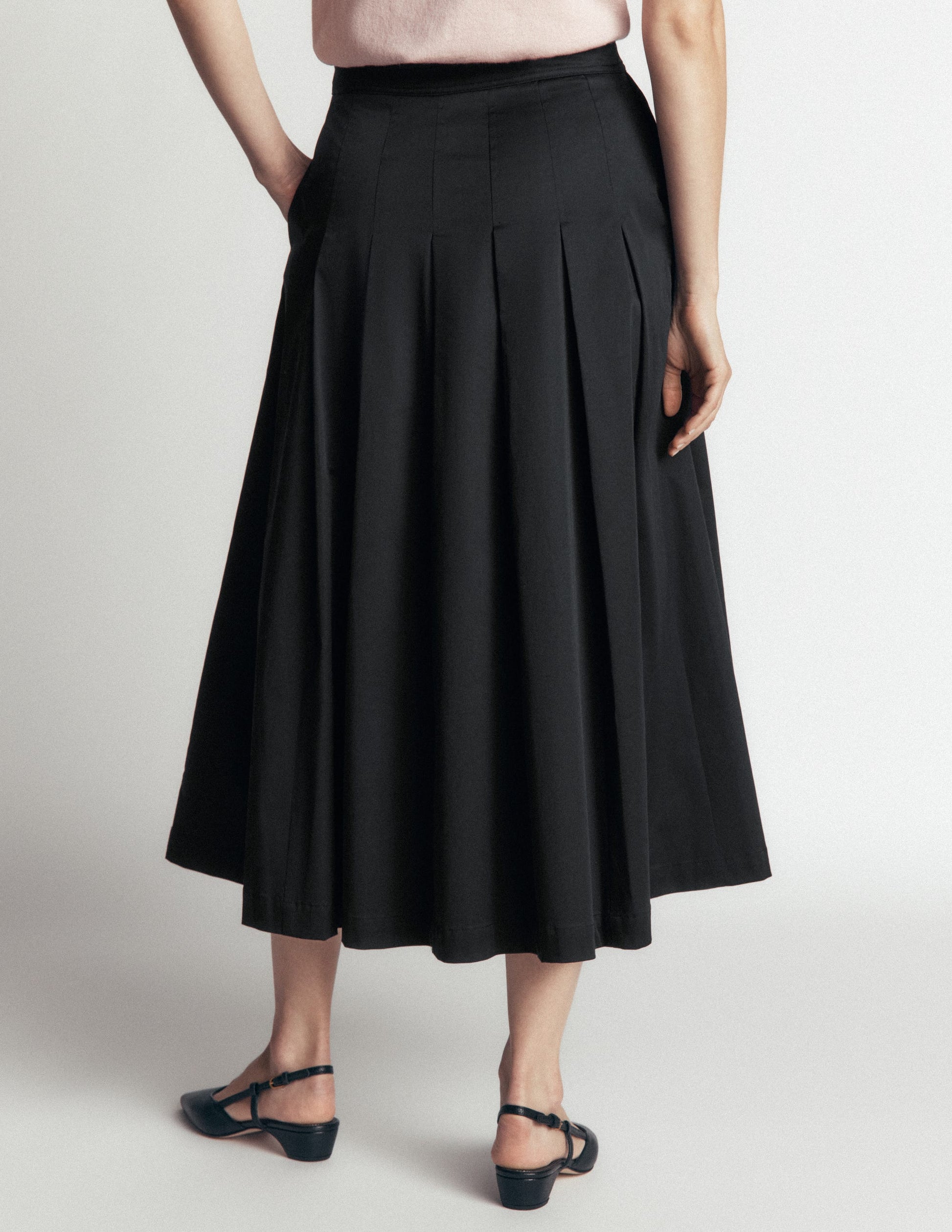 Aya Midirock aus Baumwolle und Satin-Schwarz-3