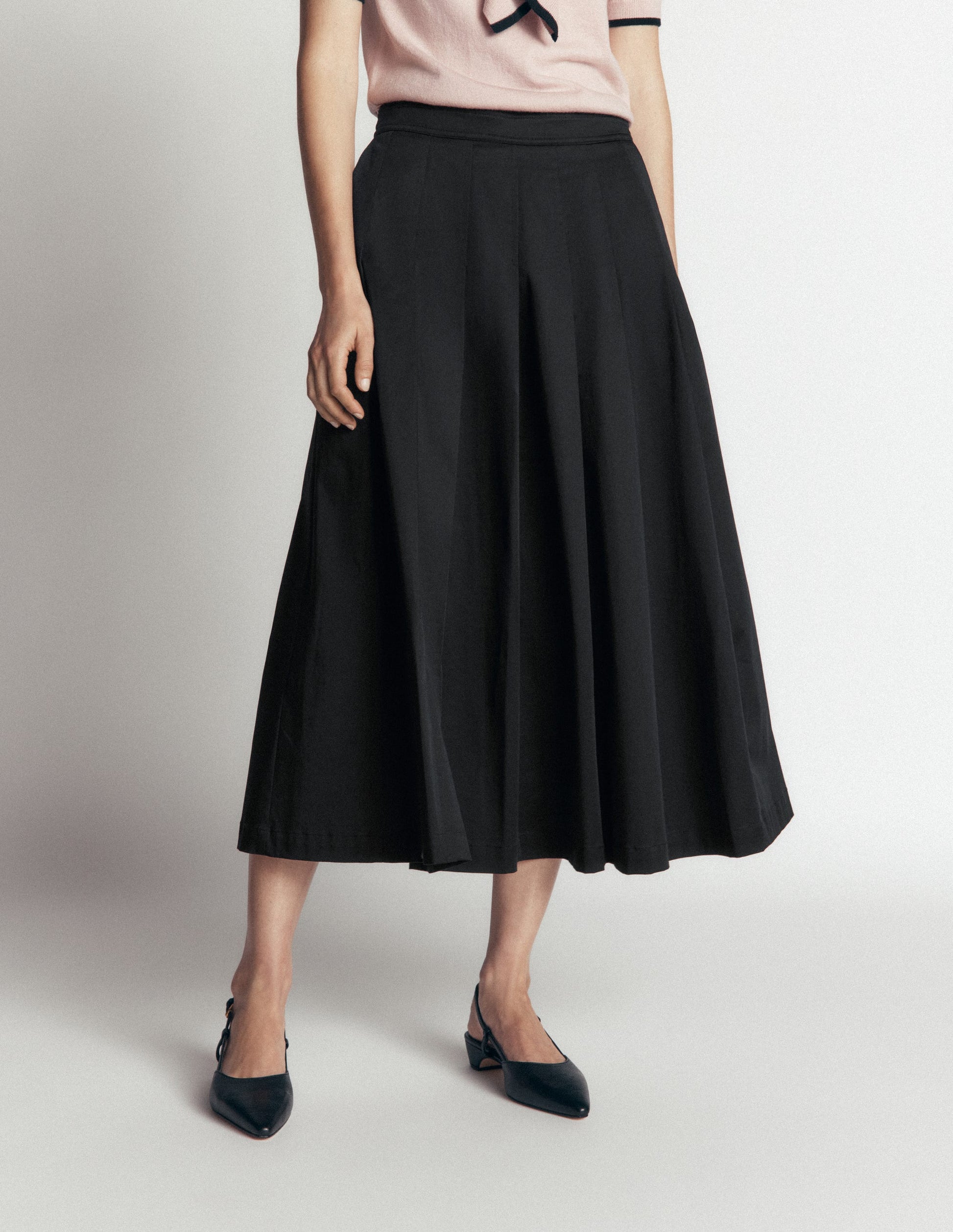 Aya Midirock aus Baumwolle und Satin-Schwarz-4
