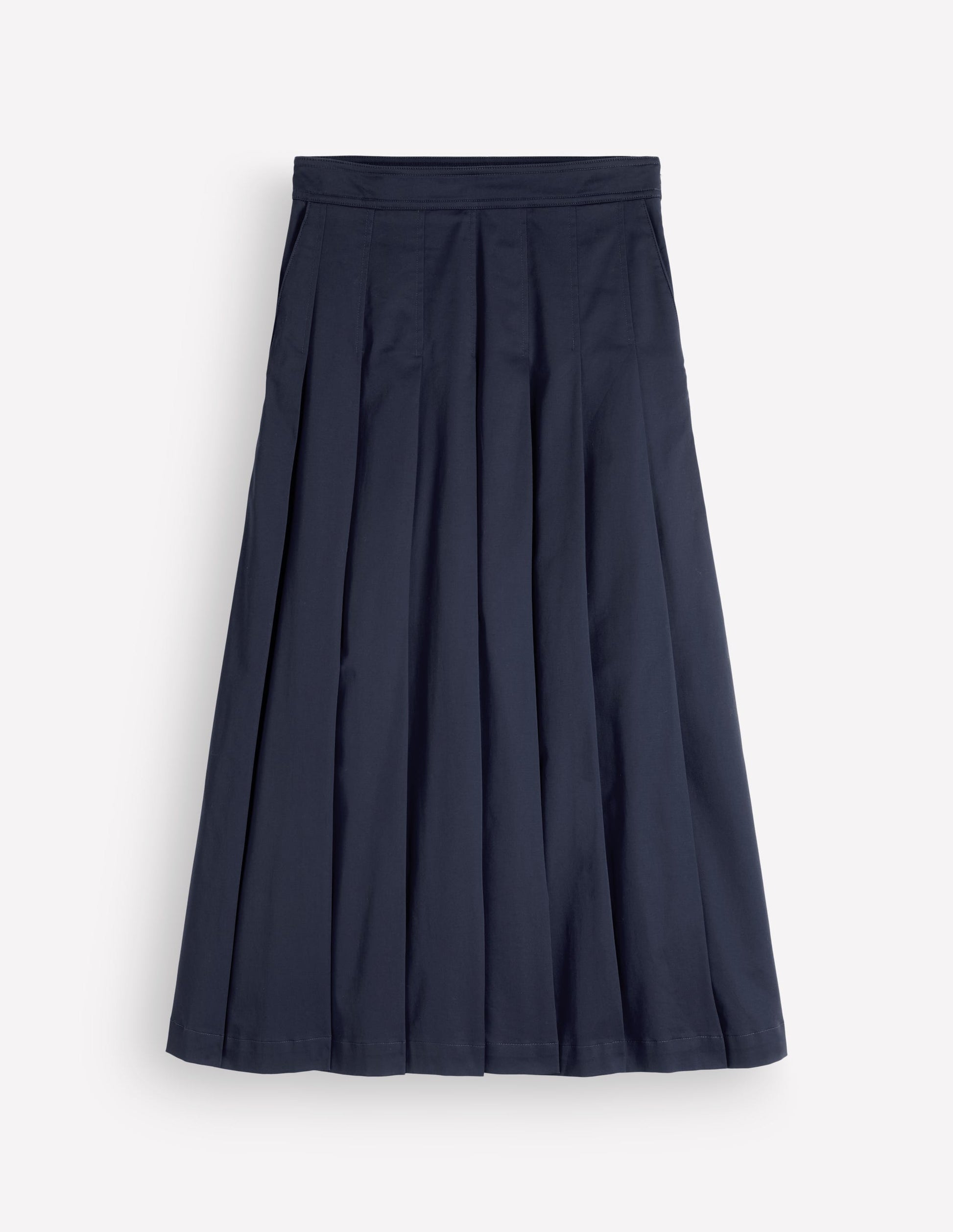 Aya Midirock aus Baumwolle und Satin-Marineblau-5