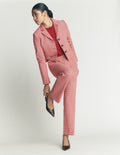 Canonbury 7/8-Hose aus Baumwolle-Rosa, Braun Feines Hahnentrittmuster