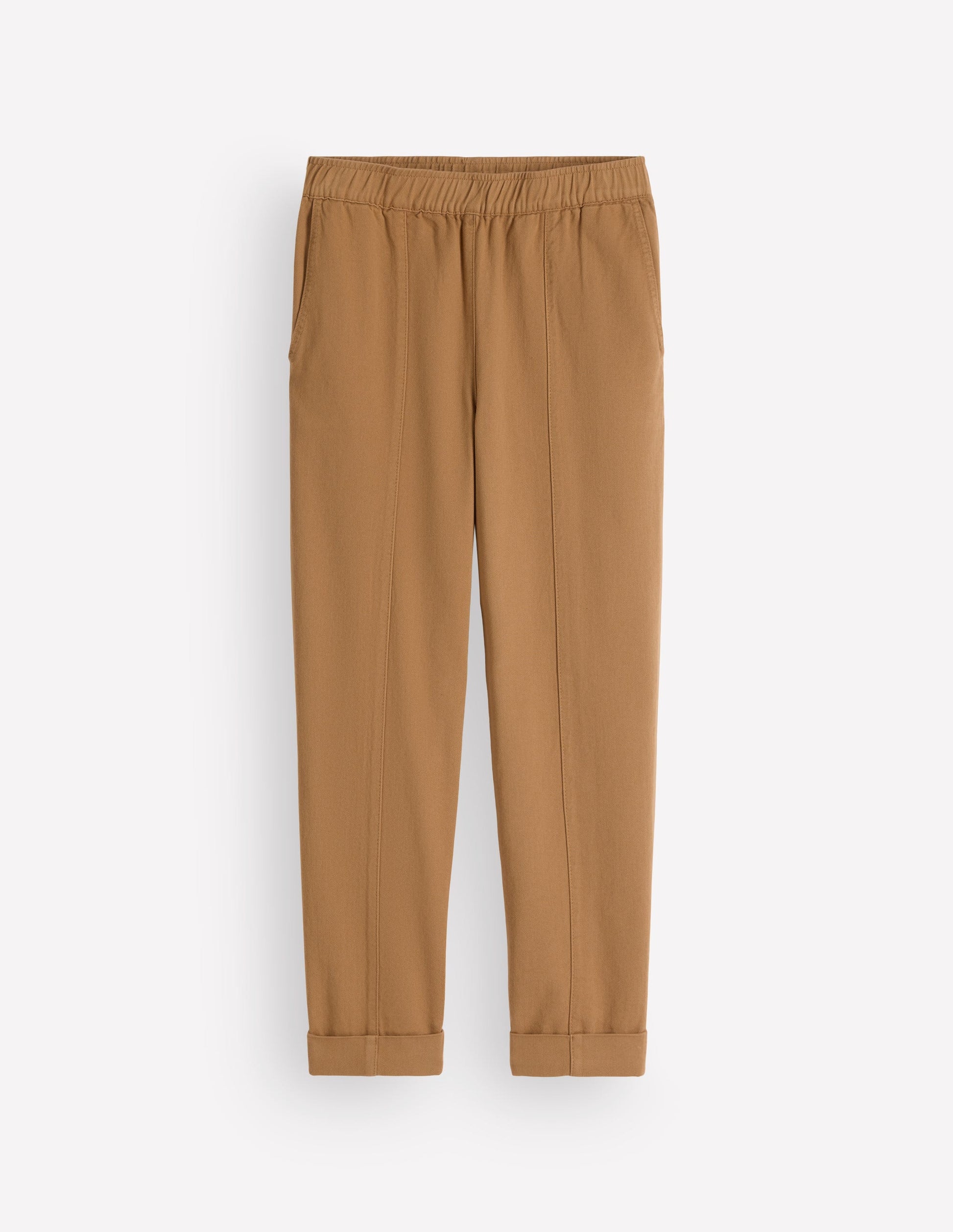 Hose mit mittelhohem Bund und geradem Bein-Beige-6