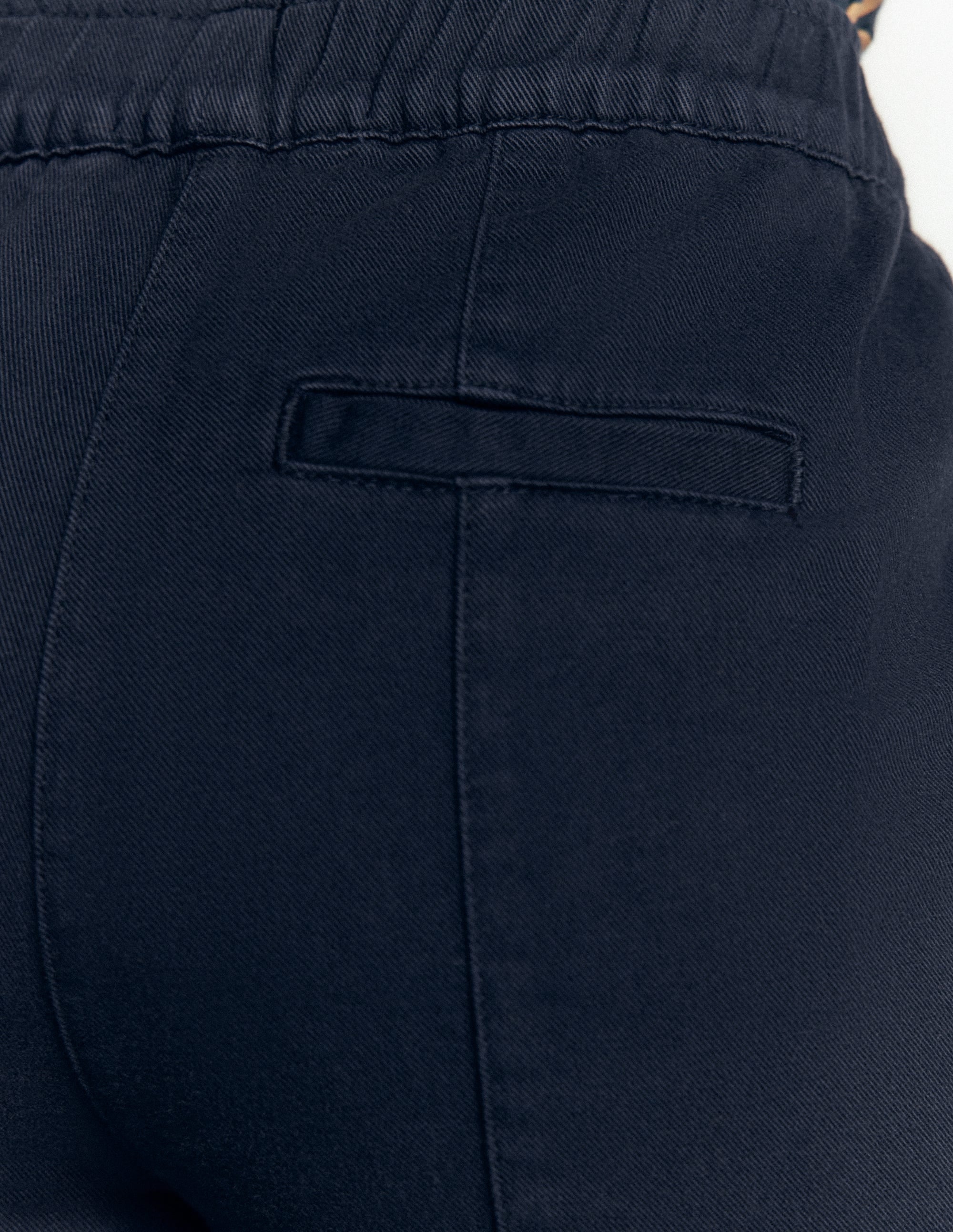 Mid Rise Straight Leg Trousers-Navy - Image 3