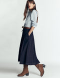 Aya Midi-Jeansrock-Indigo