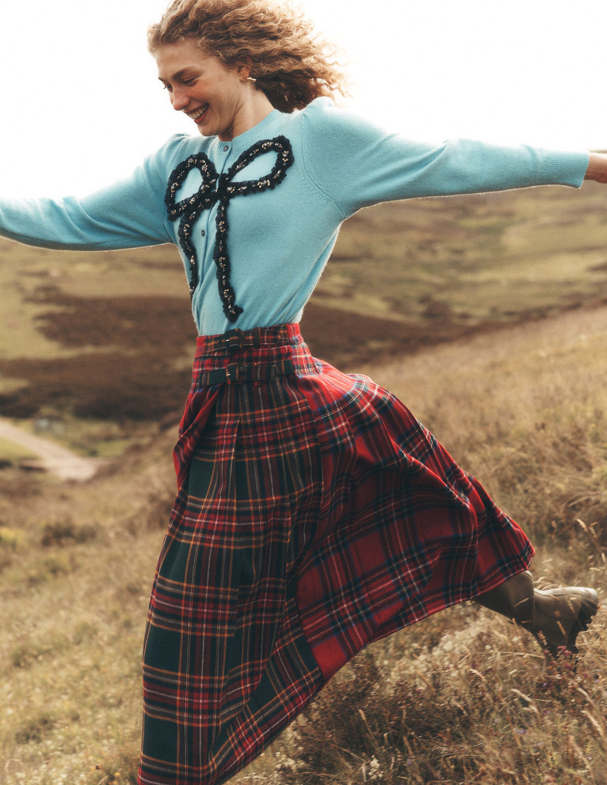 Plissierter Midi-Kilt-Kuddelmuddel-Karo-1