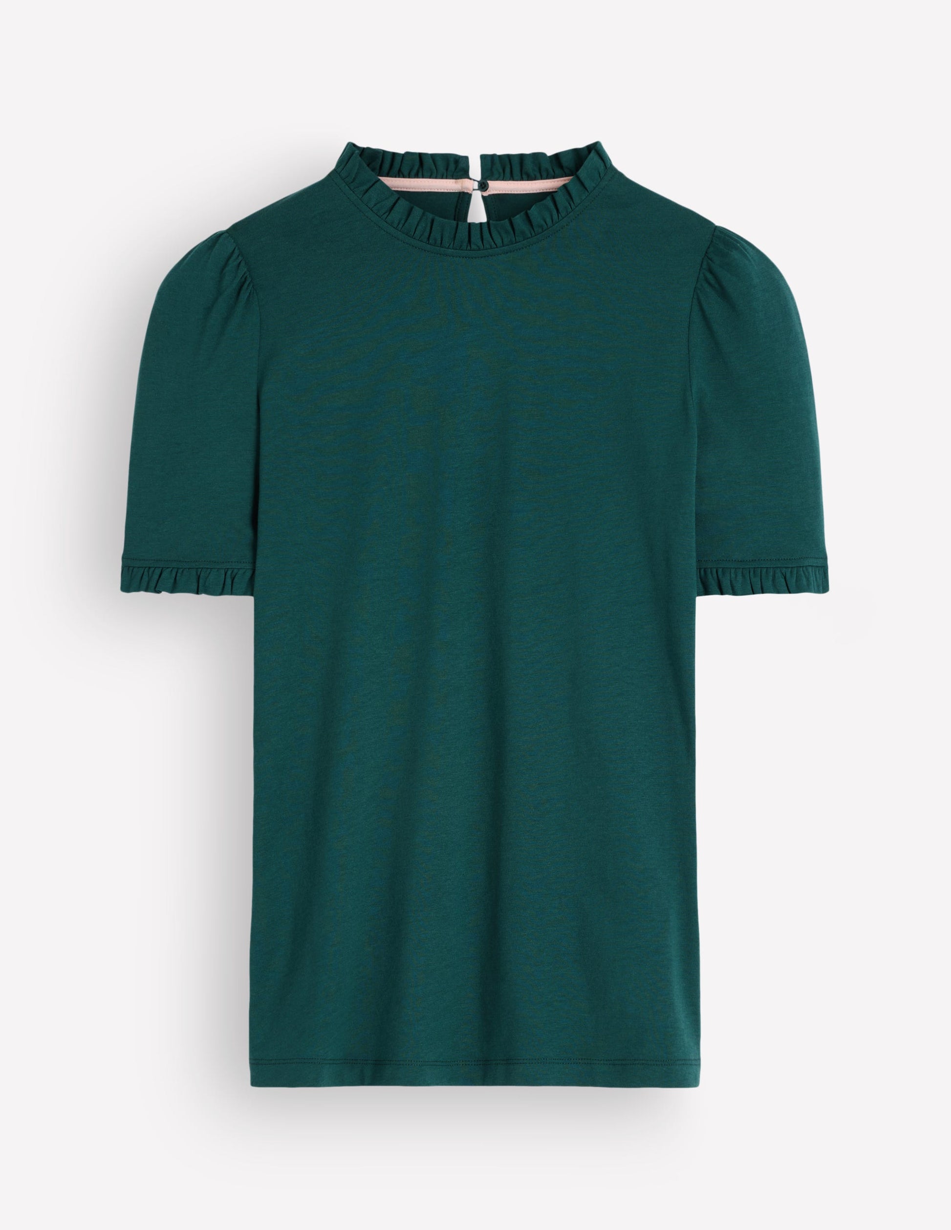 Superweiches T-Shirt mit Rüschendetail-Seegras-5