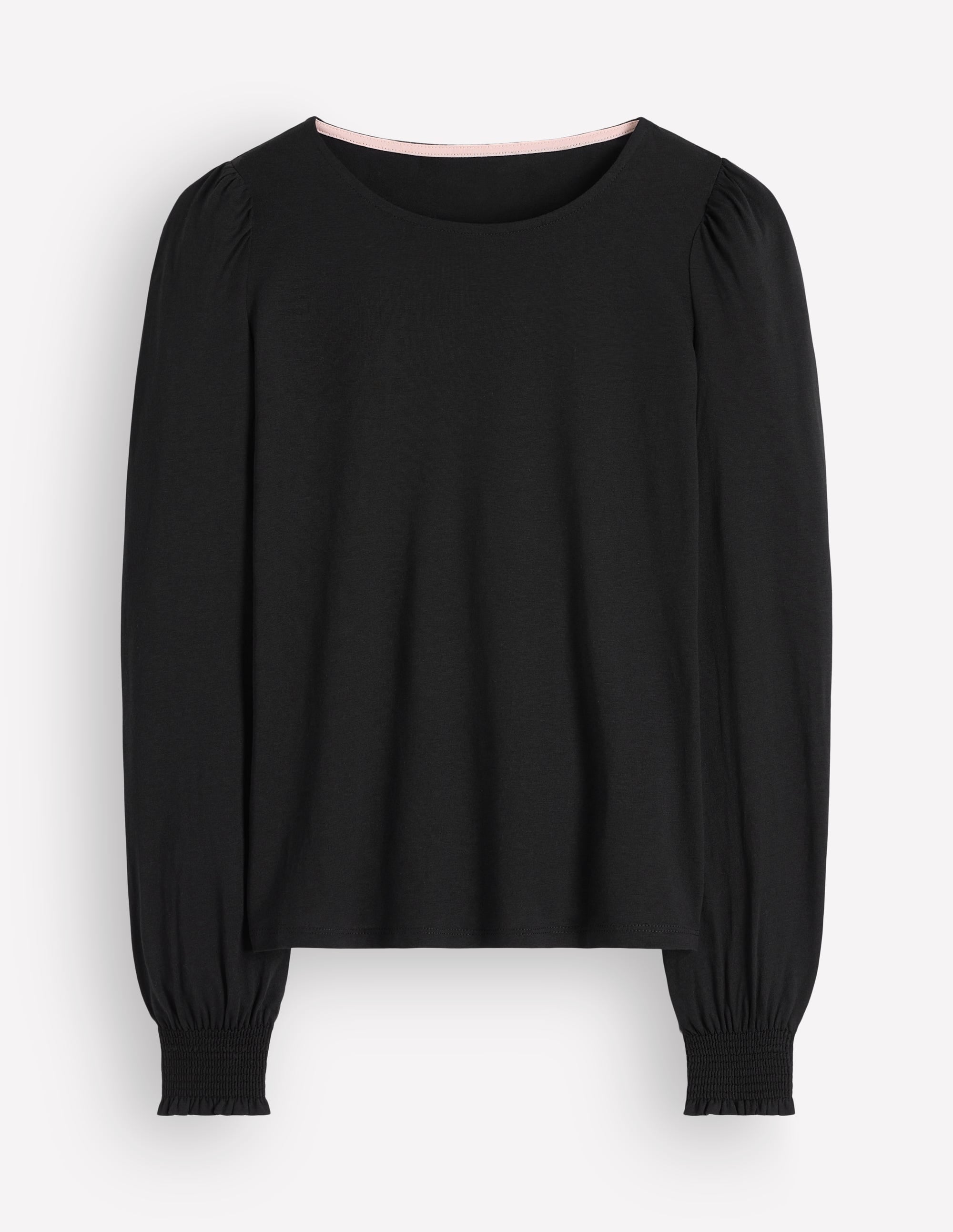 Smocked Cuff Supersoft Top-Black - Image 5