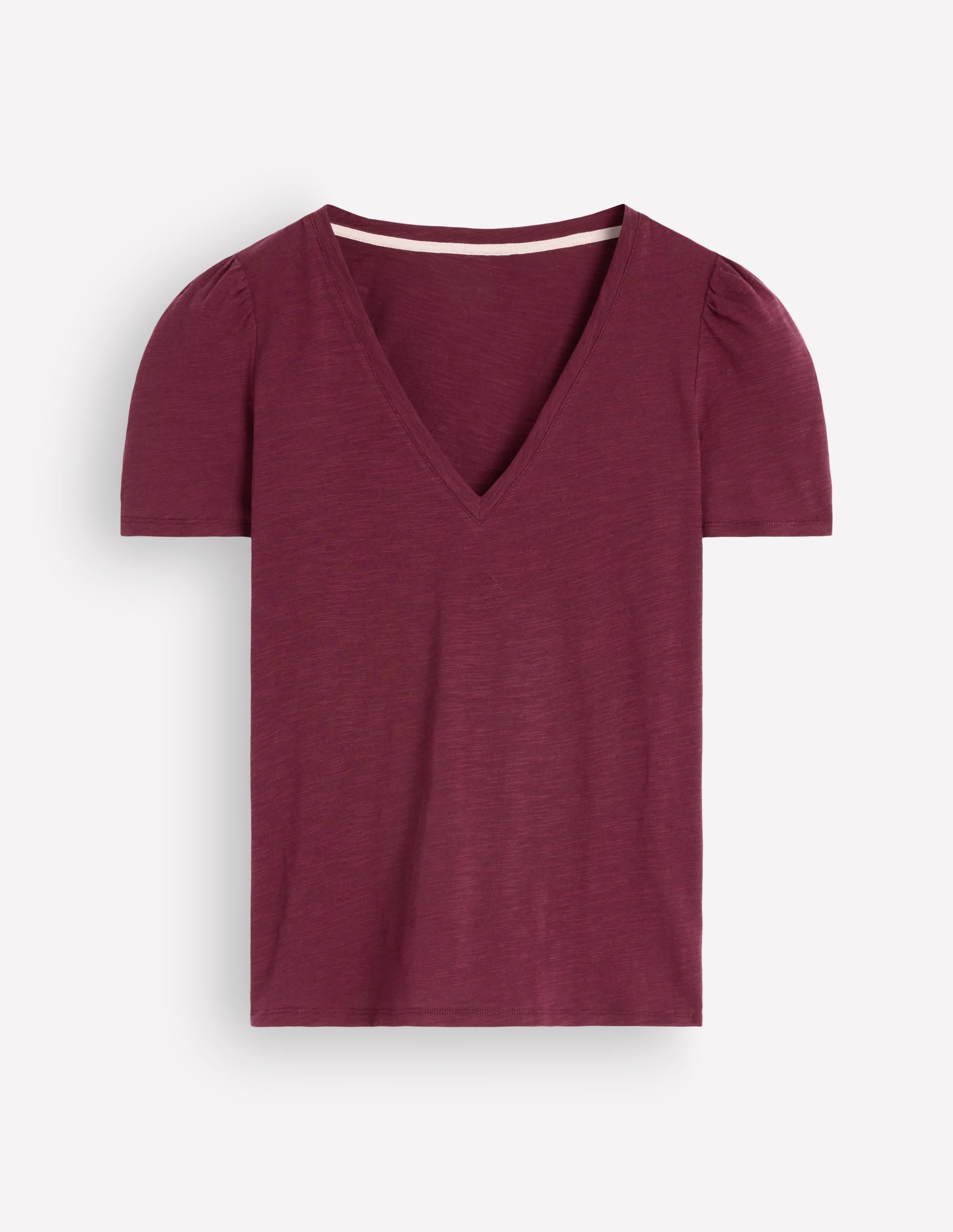 Sophie Flammgarn-T-Shirt mit V-Ausschnitt-Dunkelviolett - Image 6