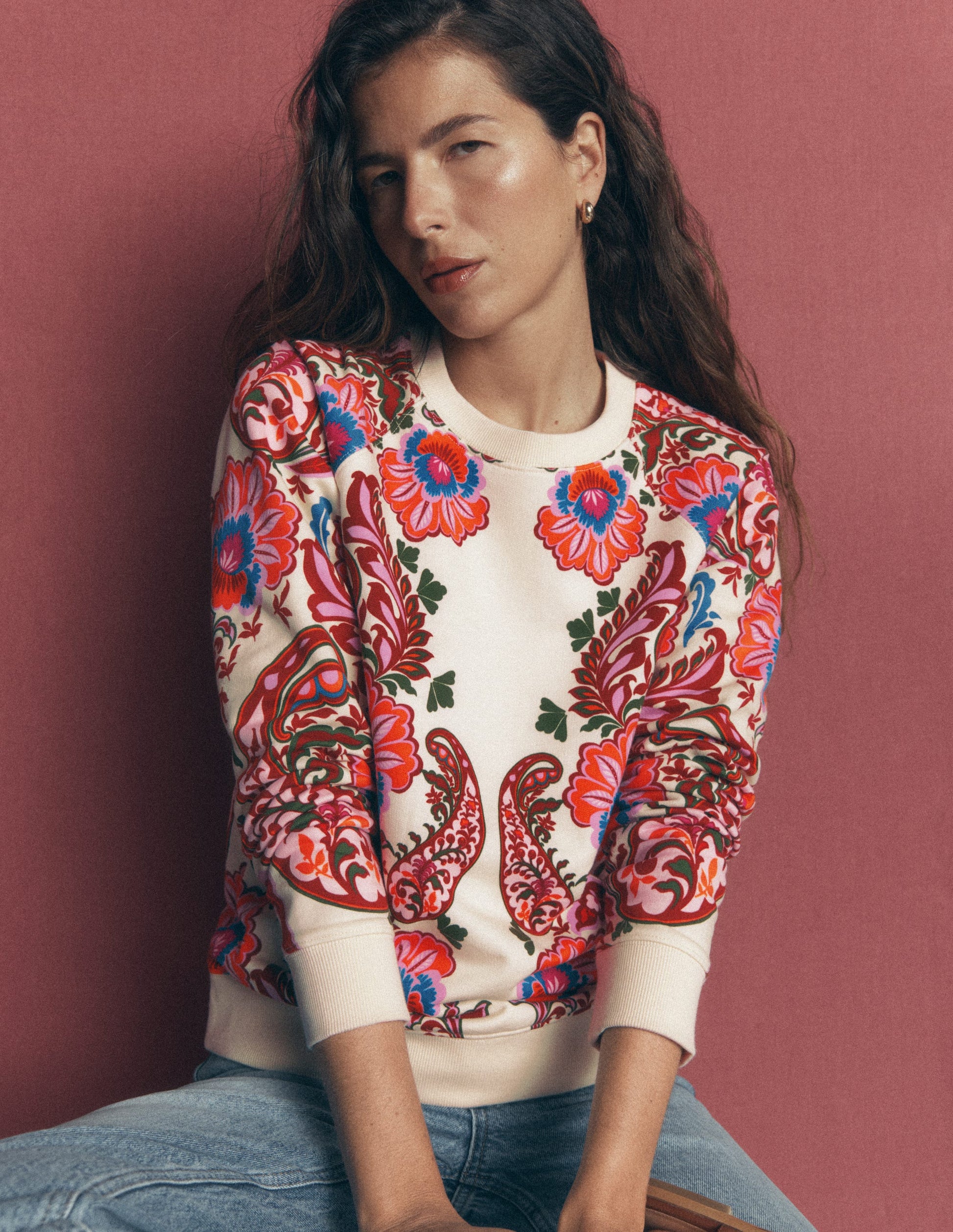 Emi Bedrucktes Sweatshirt-Bunt, Boho-Traum-1