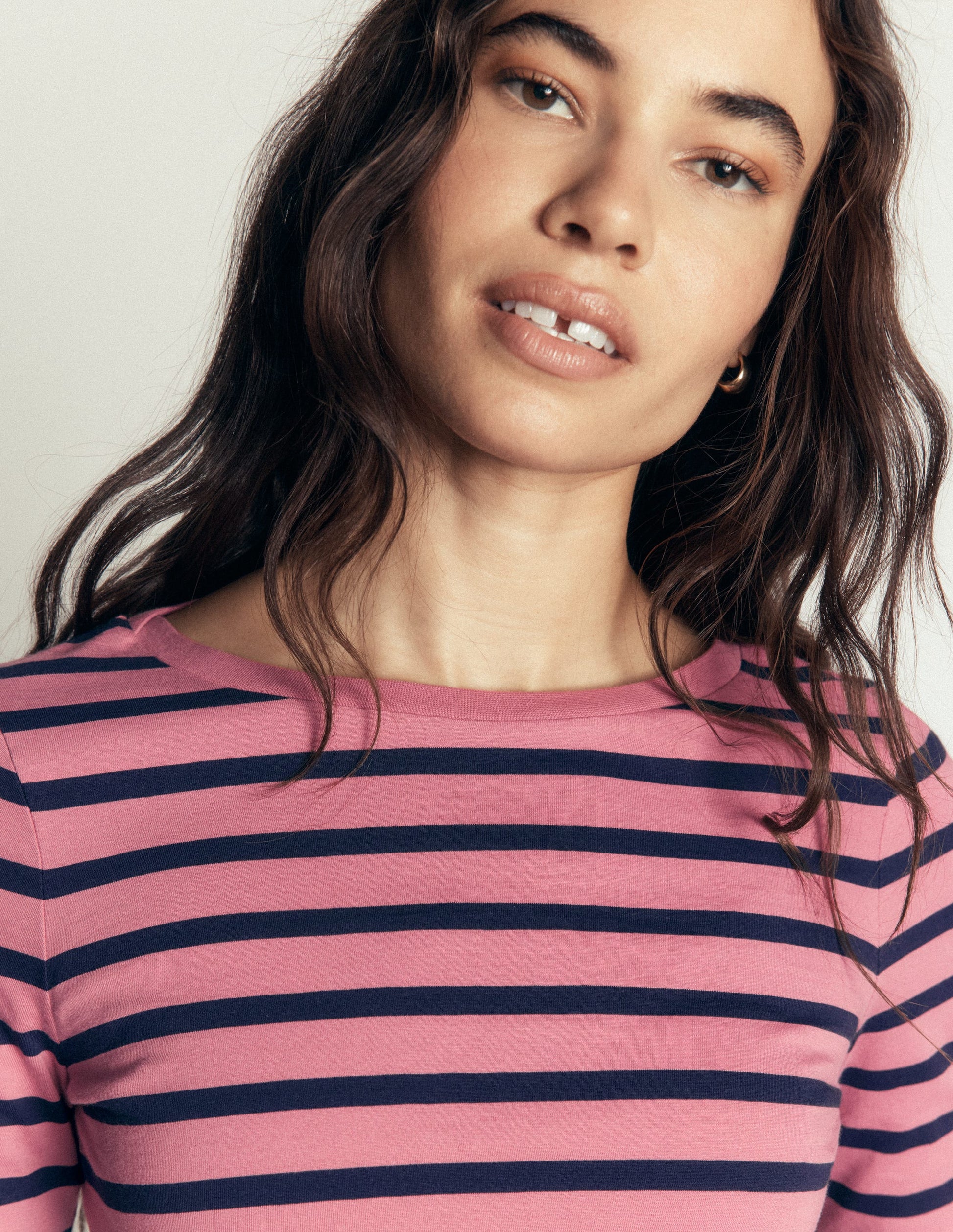 Olivia Long Sleeve Breton-Heather Rose and Navy-2