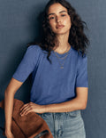 Sophie T-Shirt mit Puffärmeln-Denim-Blau