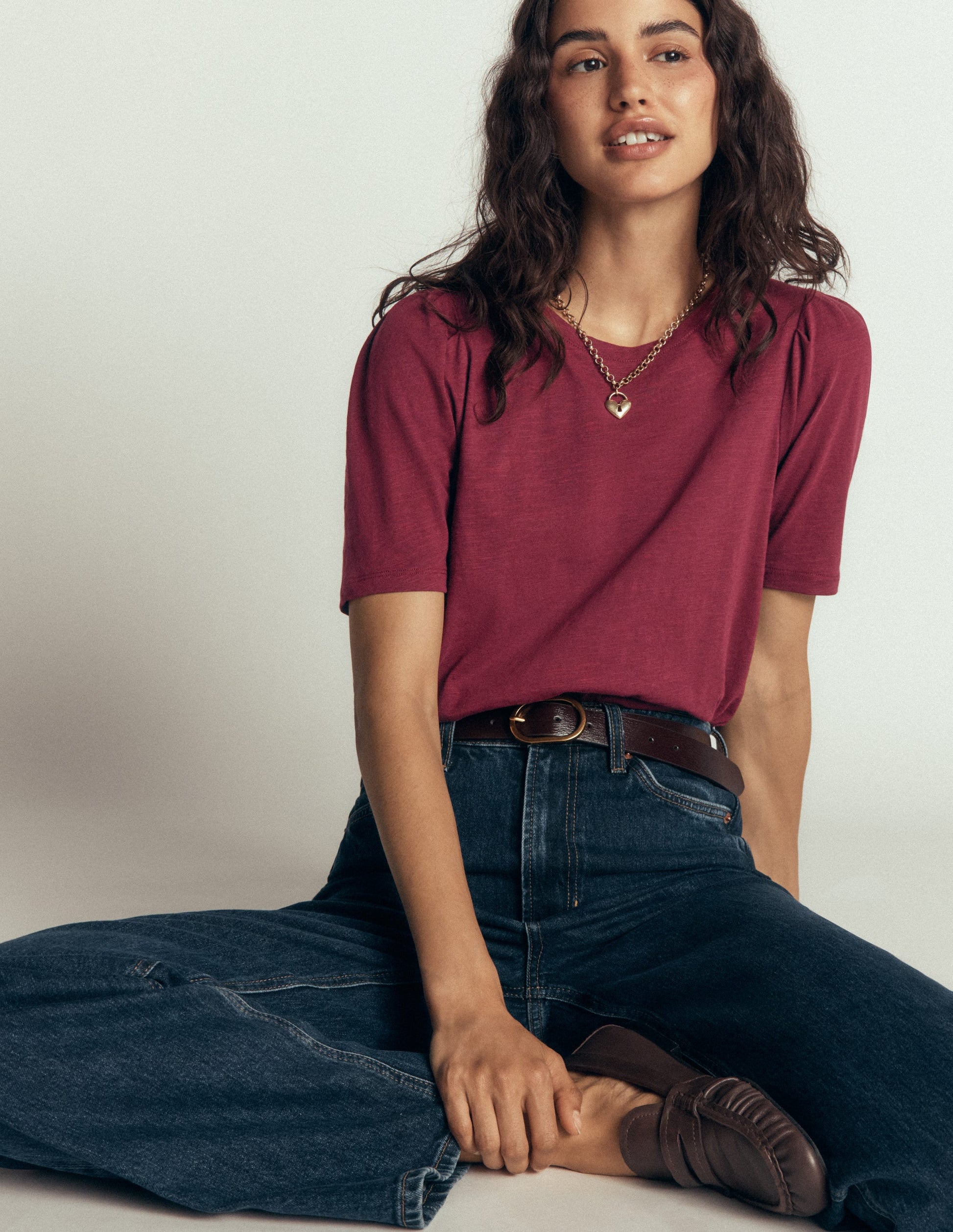 Sophie T-Shirt mit Puffärmeln-Dunkelviolett-4