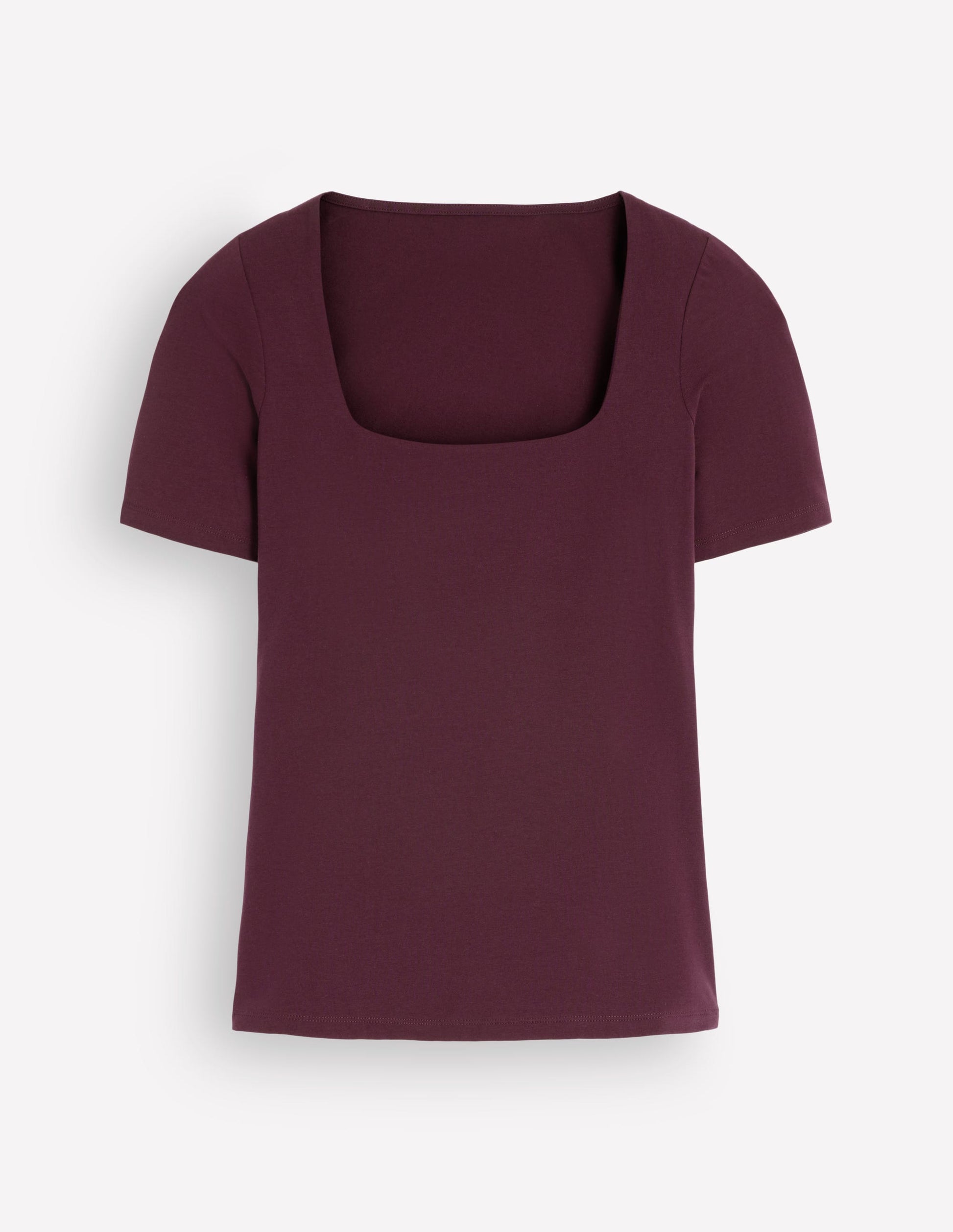Brooke Doppellagiges T-Shirt-Dunkle Kirsche-5