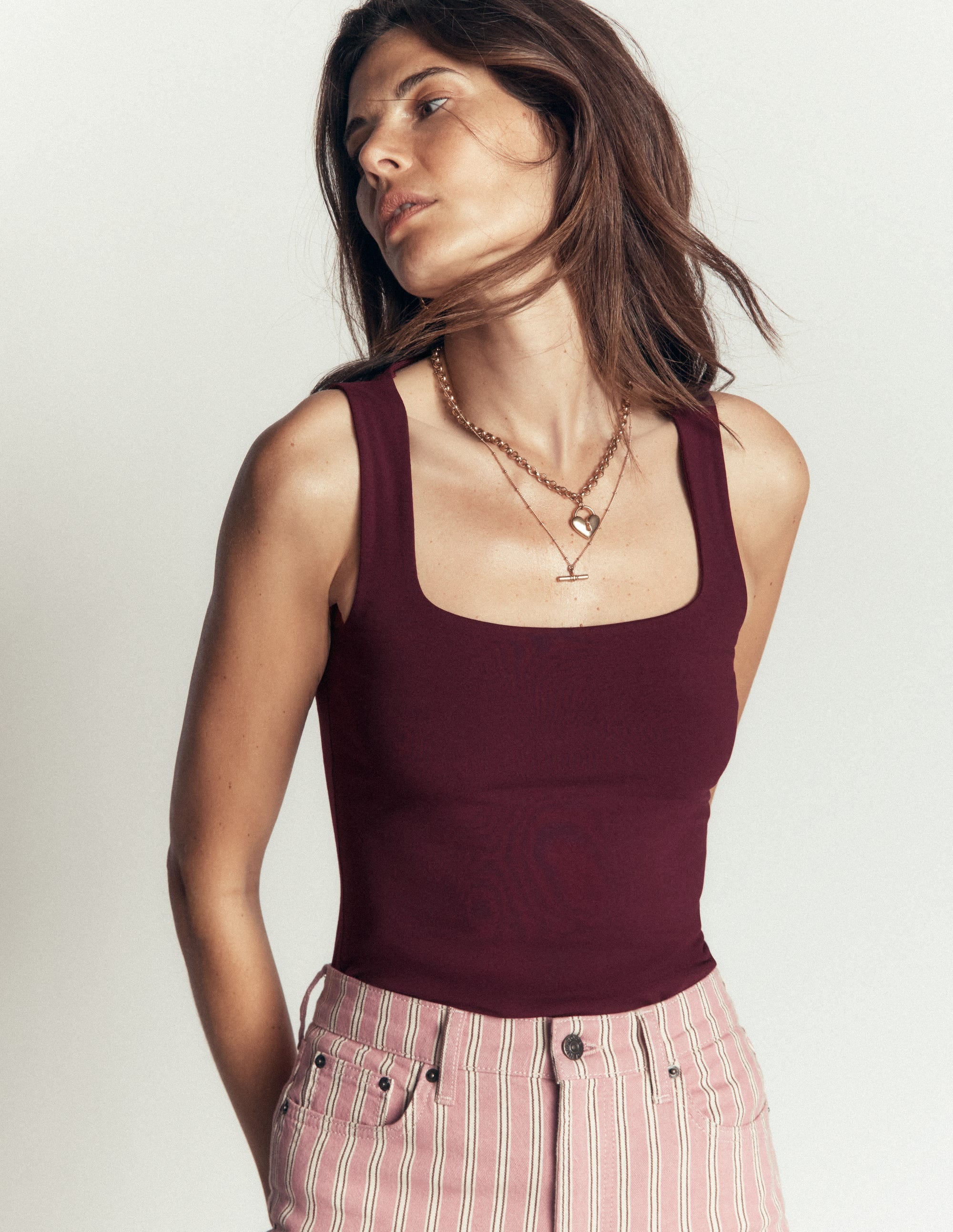 Brooke Doppellagiges Top-Dunkle Kirsche - Image 4