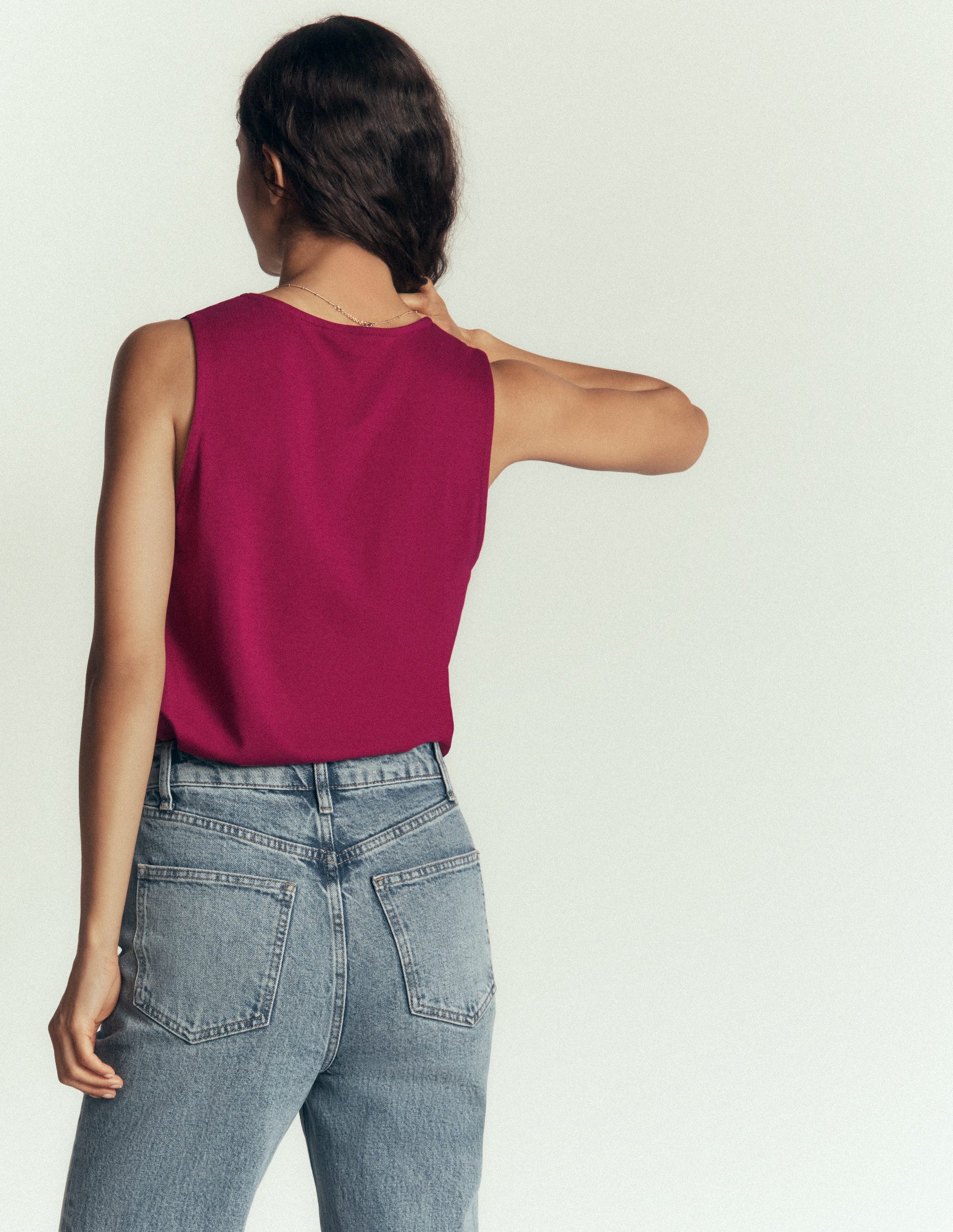 Superweiches Top mit V-Ausschnitt-Rote Beete-3