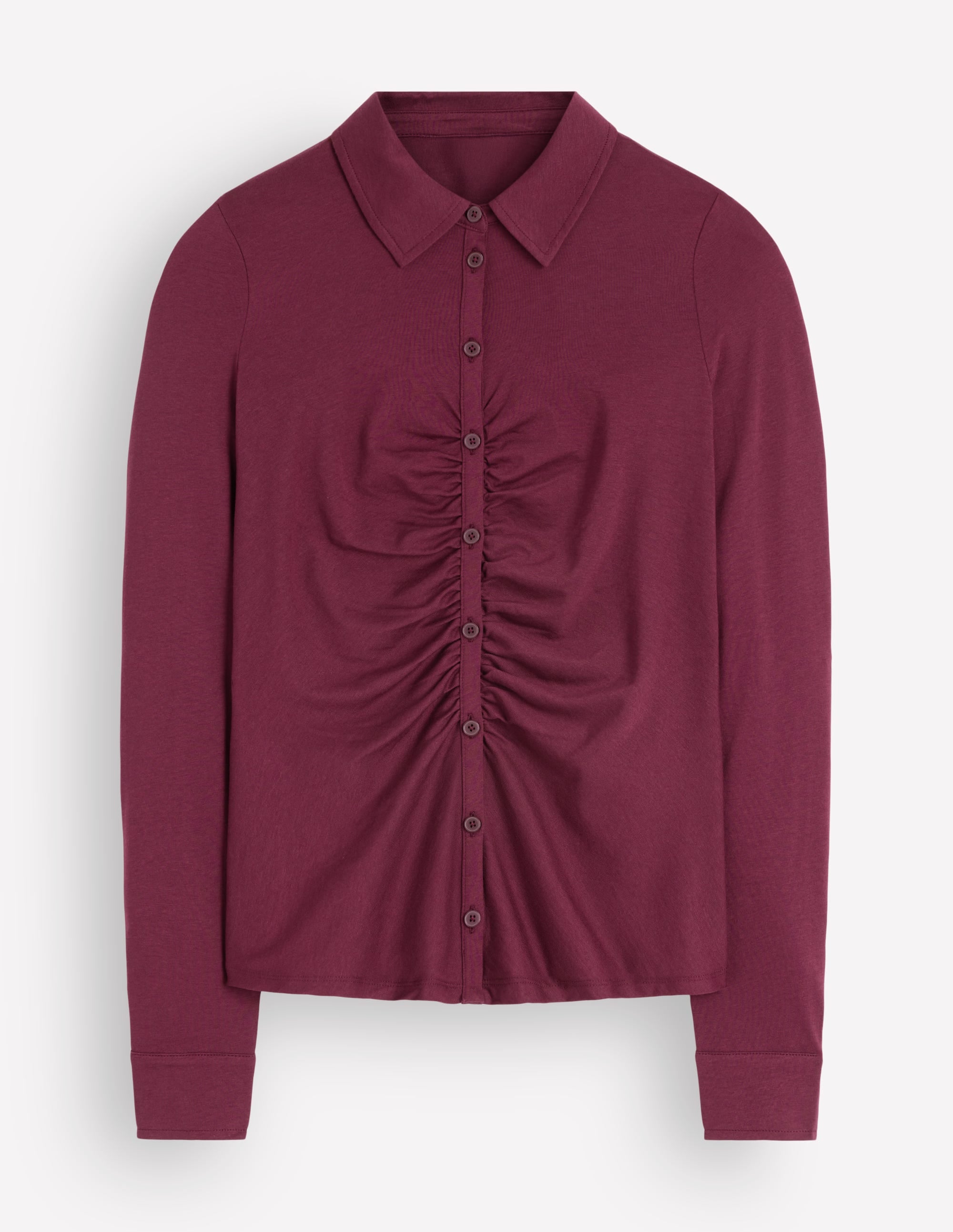Imi Gerafftes Jerseyhemd-Dunkelviolett - Image 6
