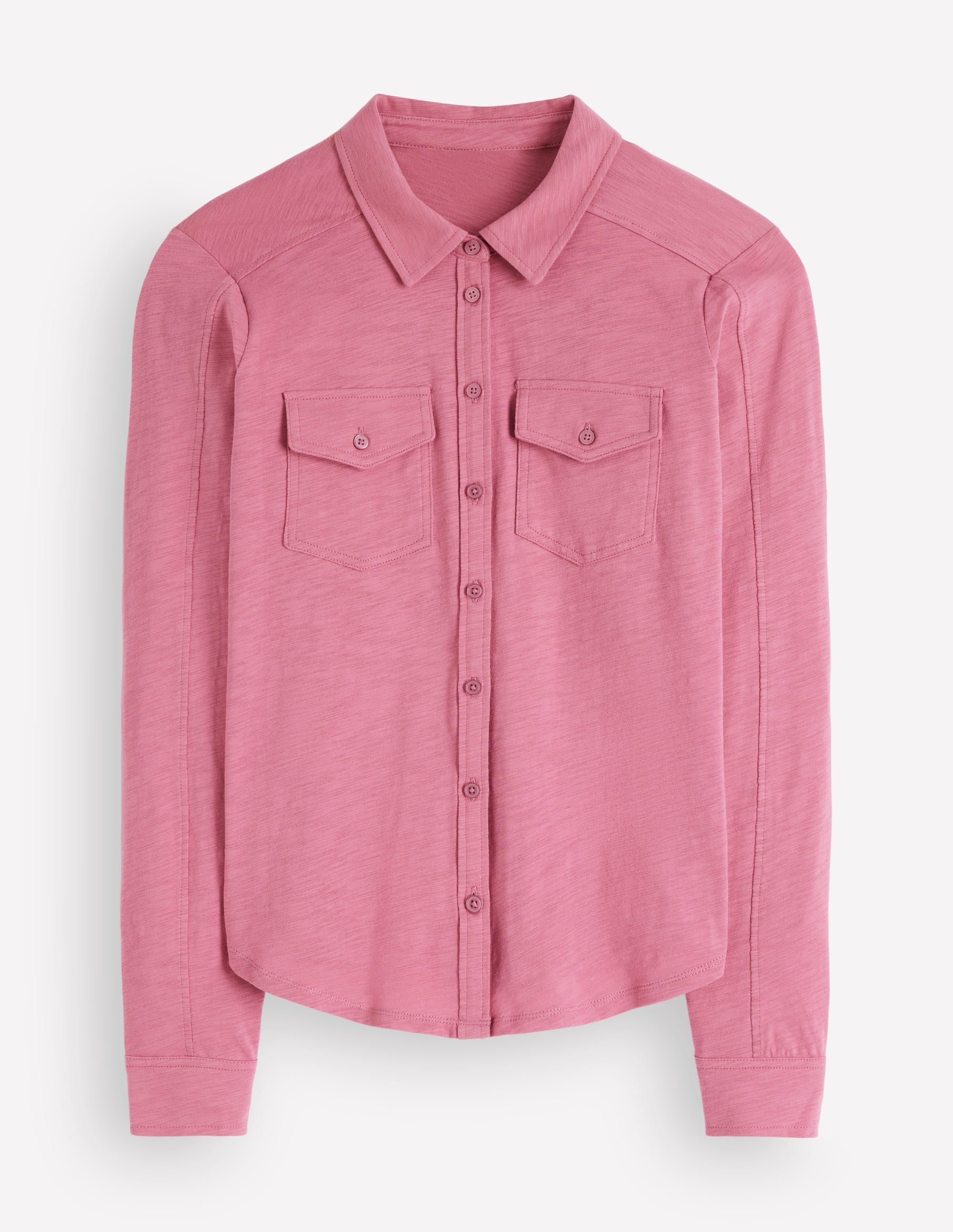 Jerseyhemd mit Ziernähten-Rosa Heide - Image 7