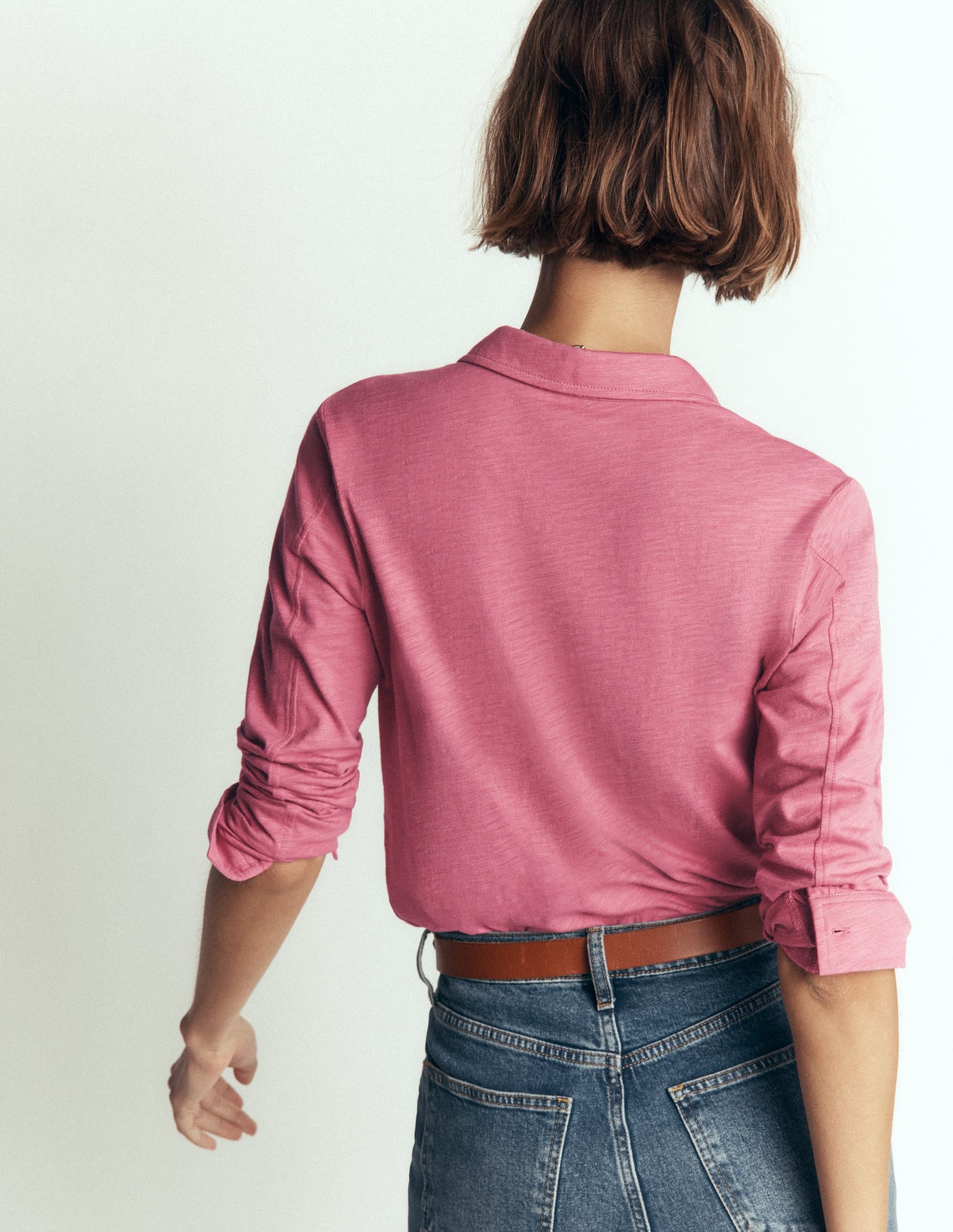 Jerseyhemd mit Ziernähten-Rosa Heide - Image 3