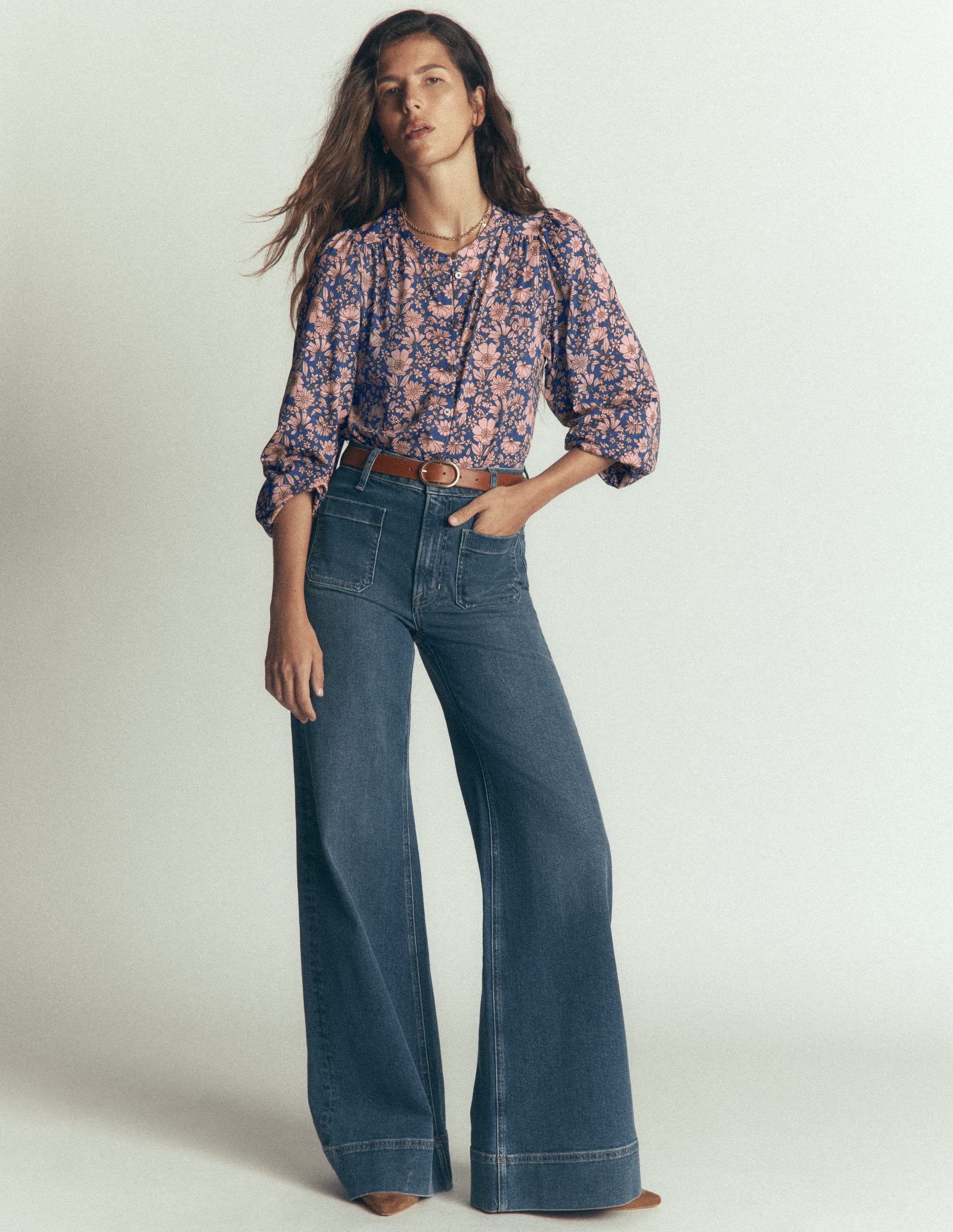 Ara Jerseyhemd-Rosa Rauchgrau, Blumenfeld - Image 4