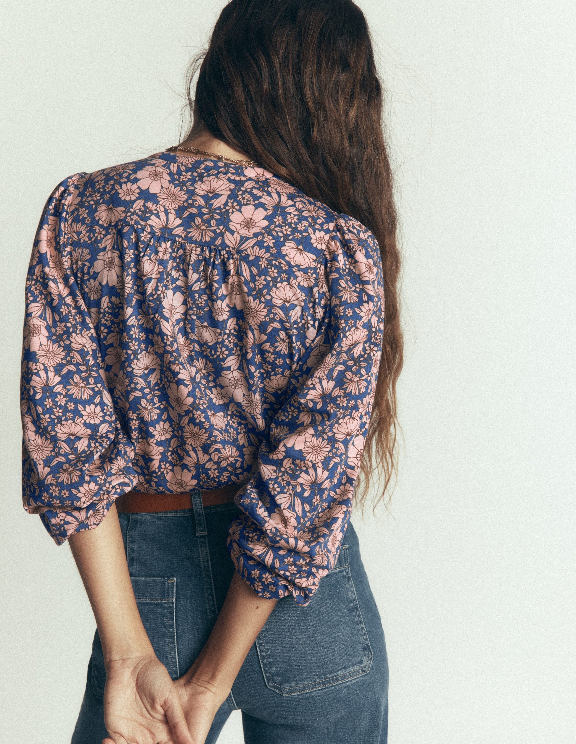 Ara Jerseyhemd-Rosa Rauchgrau, Blumenfeld-5