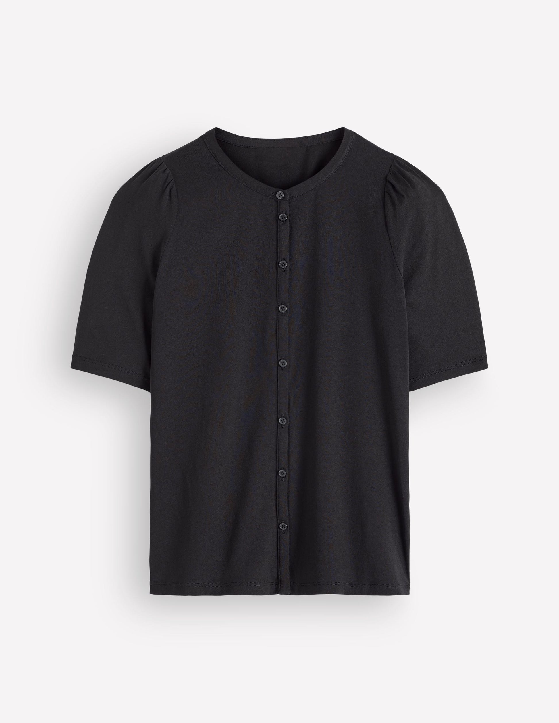 Short Puff Sleeve Top-Black-6