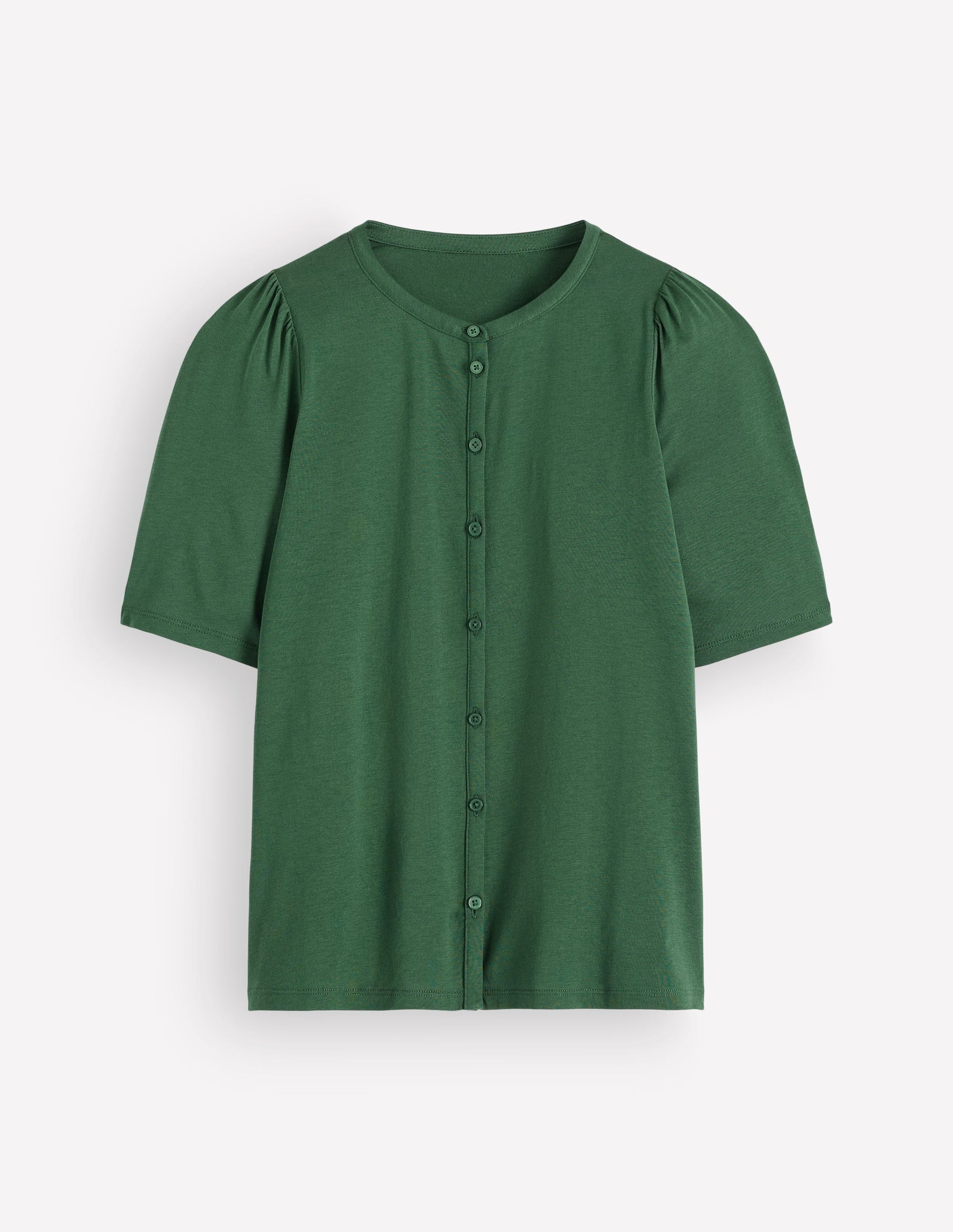 Top à manches courtes bouffantes-Vert chasseur-8