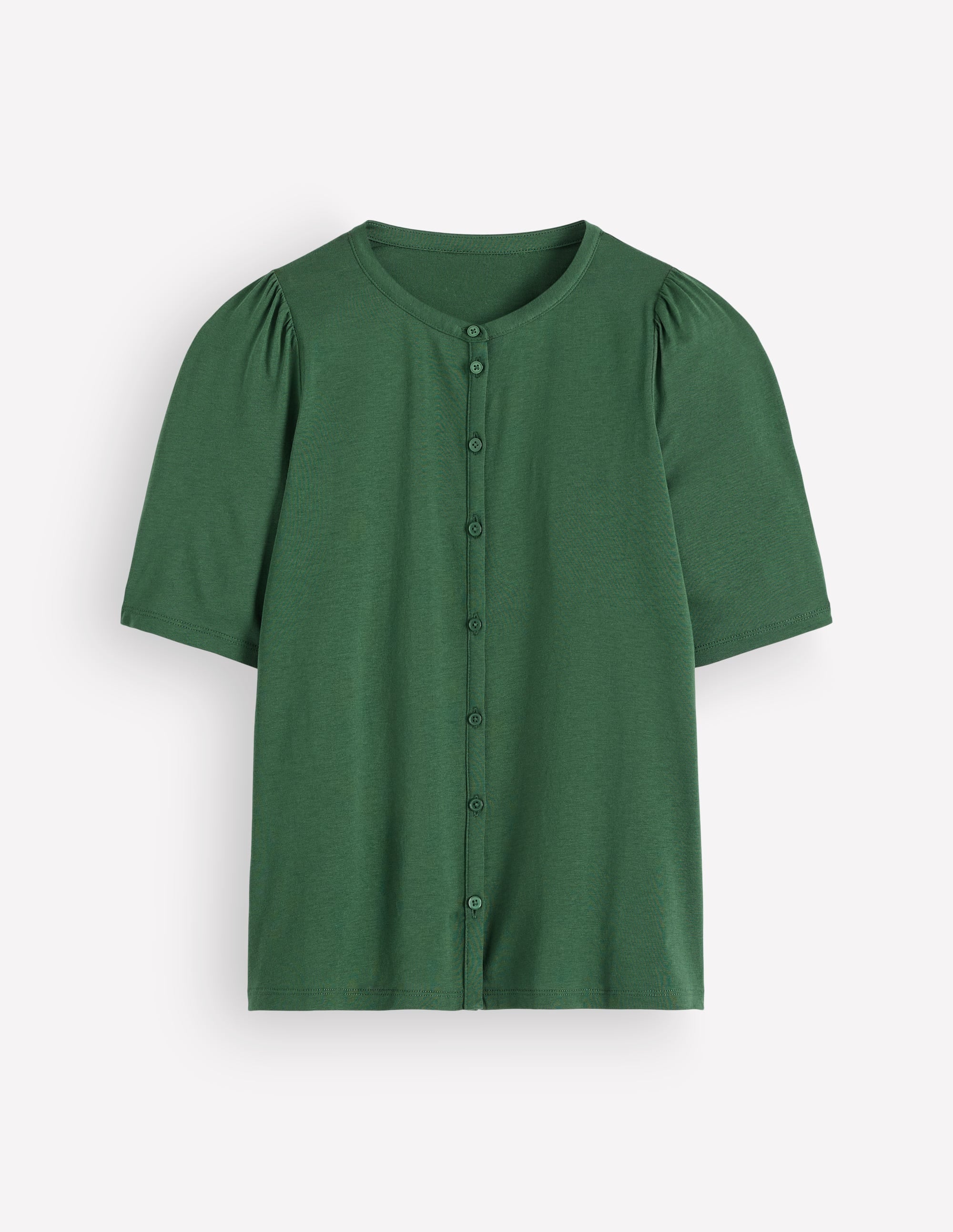 Top à manches courtes bouffantes-Vert chasseur - Image 8