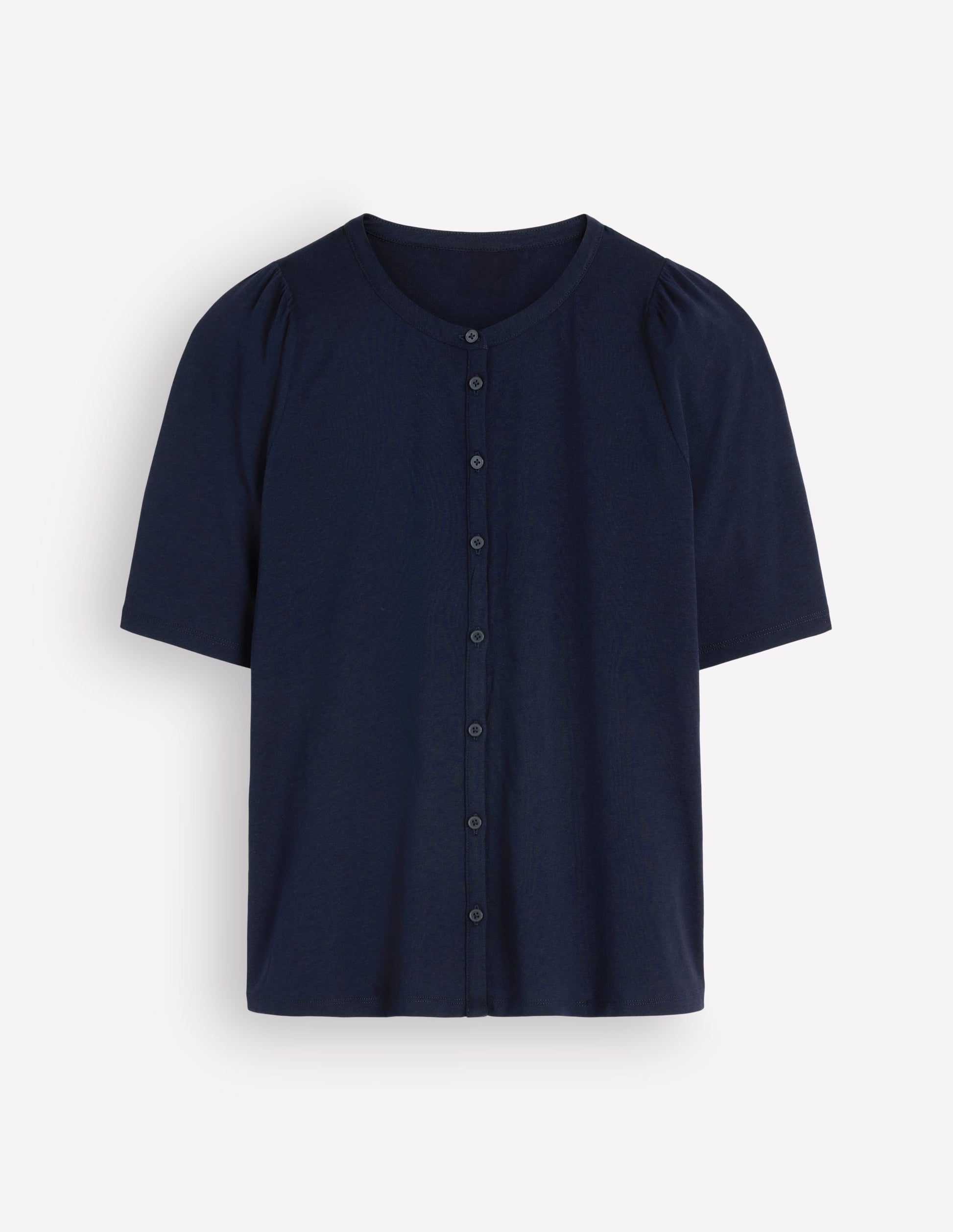 Top à manches courtes bouffantes-Bleu marine-6
