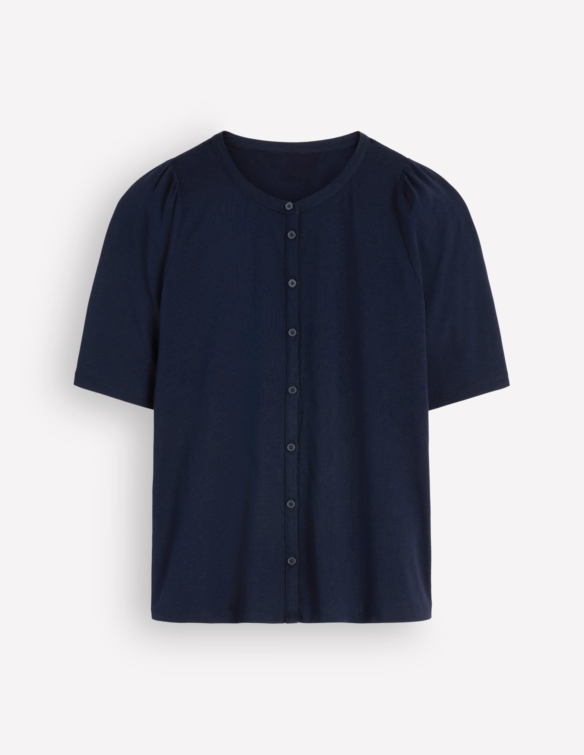 Top à manches courtes bouffantes-Bleu marine - Image 6