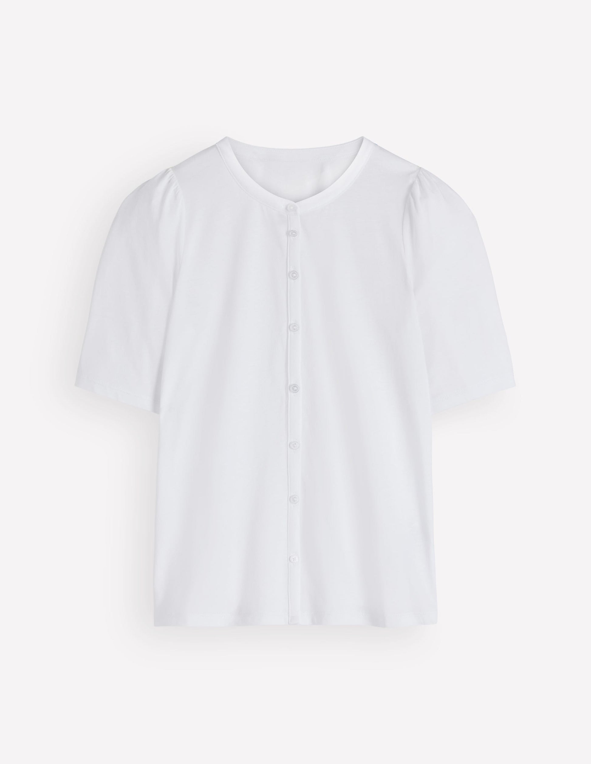 Top à manches courtes bouffantes-Blanc-6