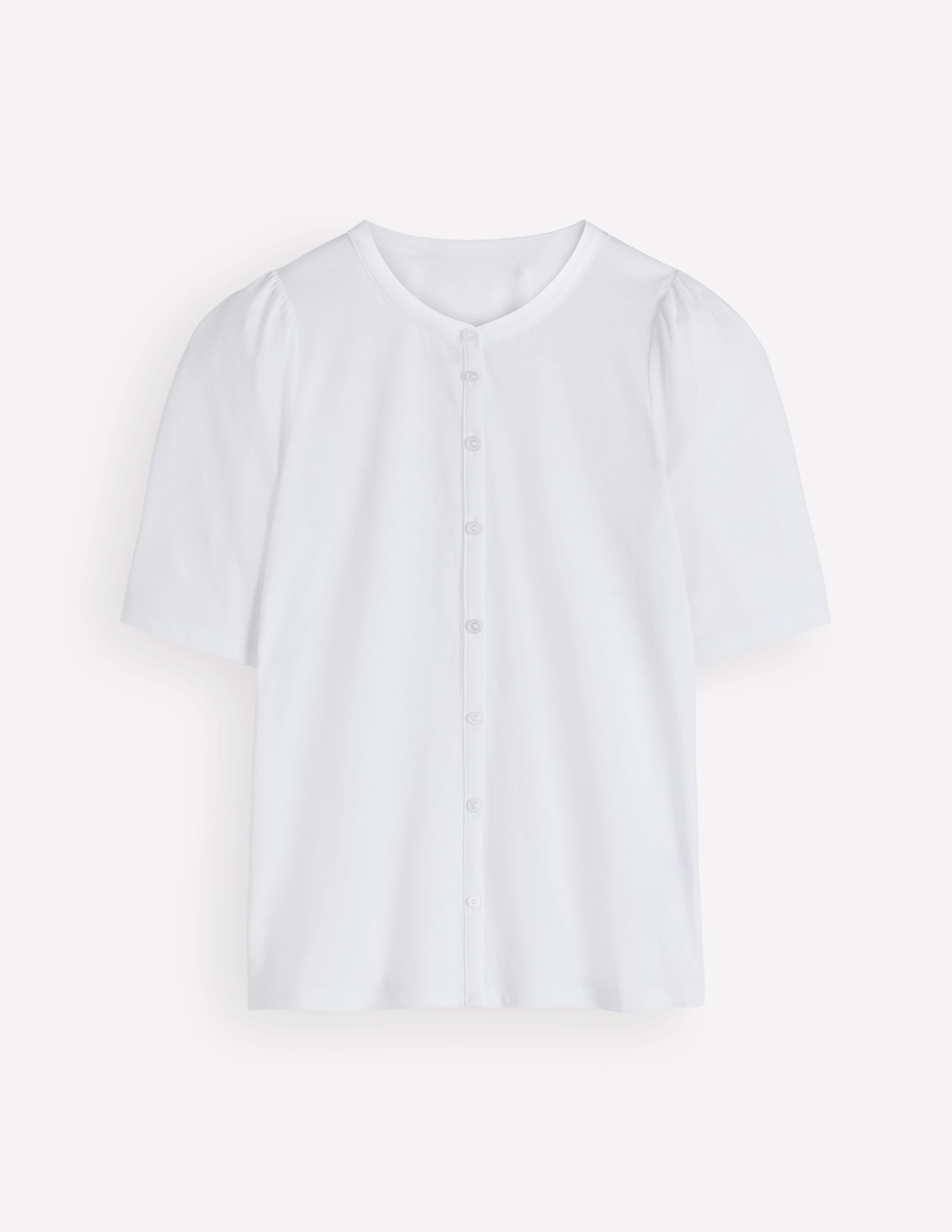 Top à manches courtes bouffantes-Blanc - Image 6