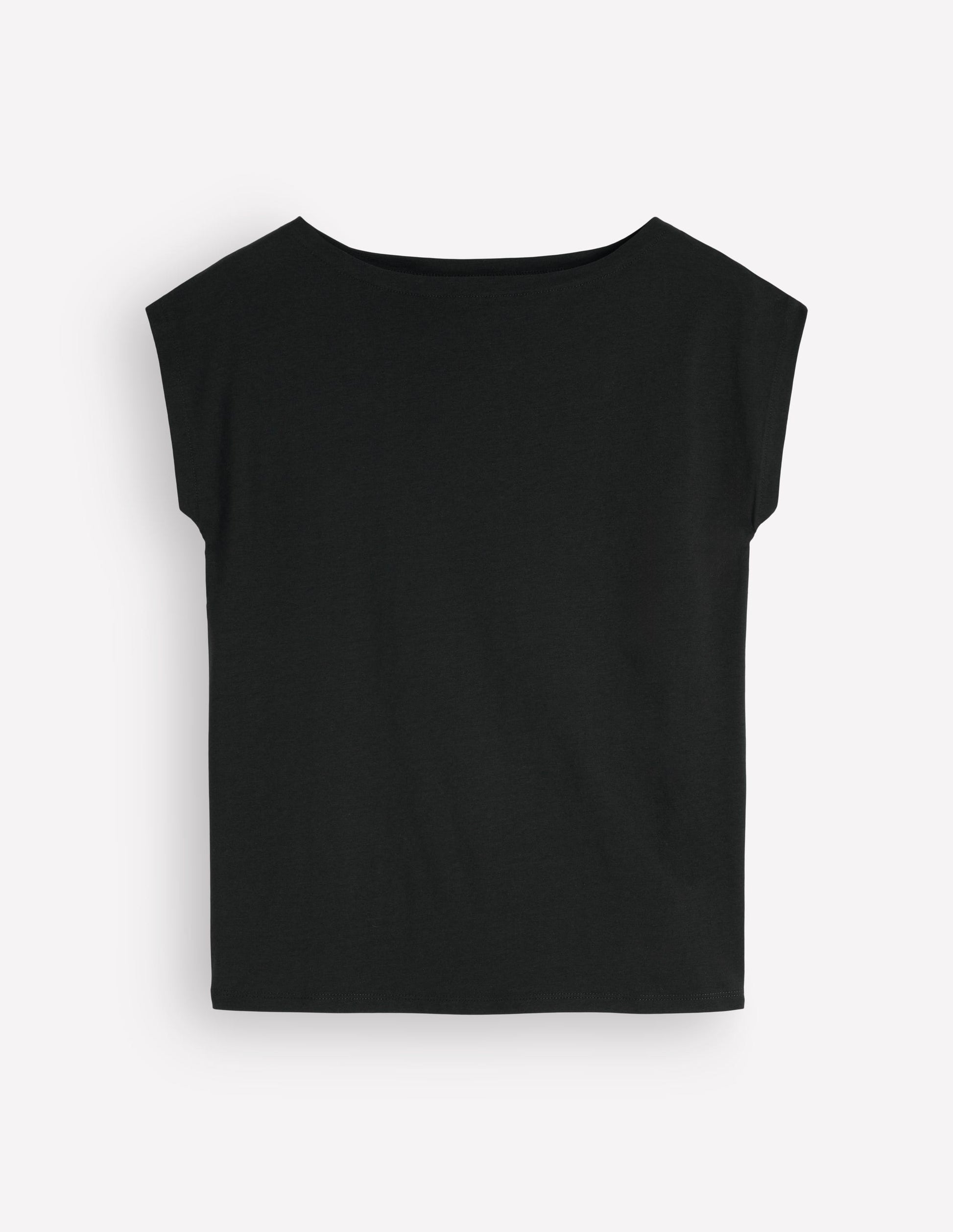 T-shirt ultra-doux à col large-Noir-6