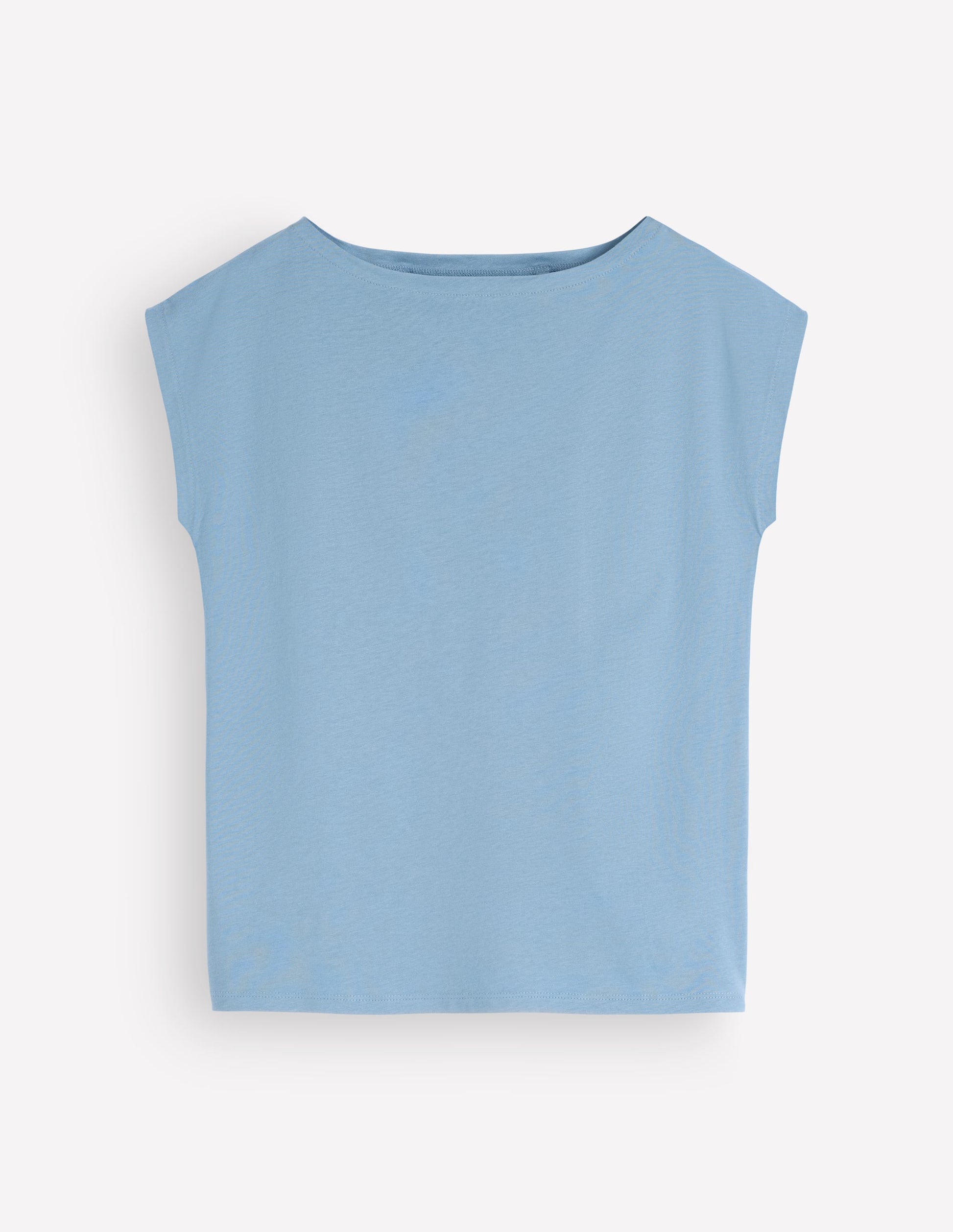 T-shirt ultra-doux à col large-Aura bleue-6