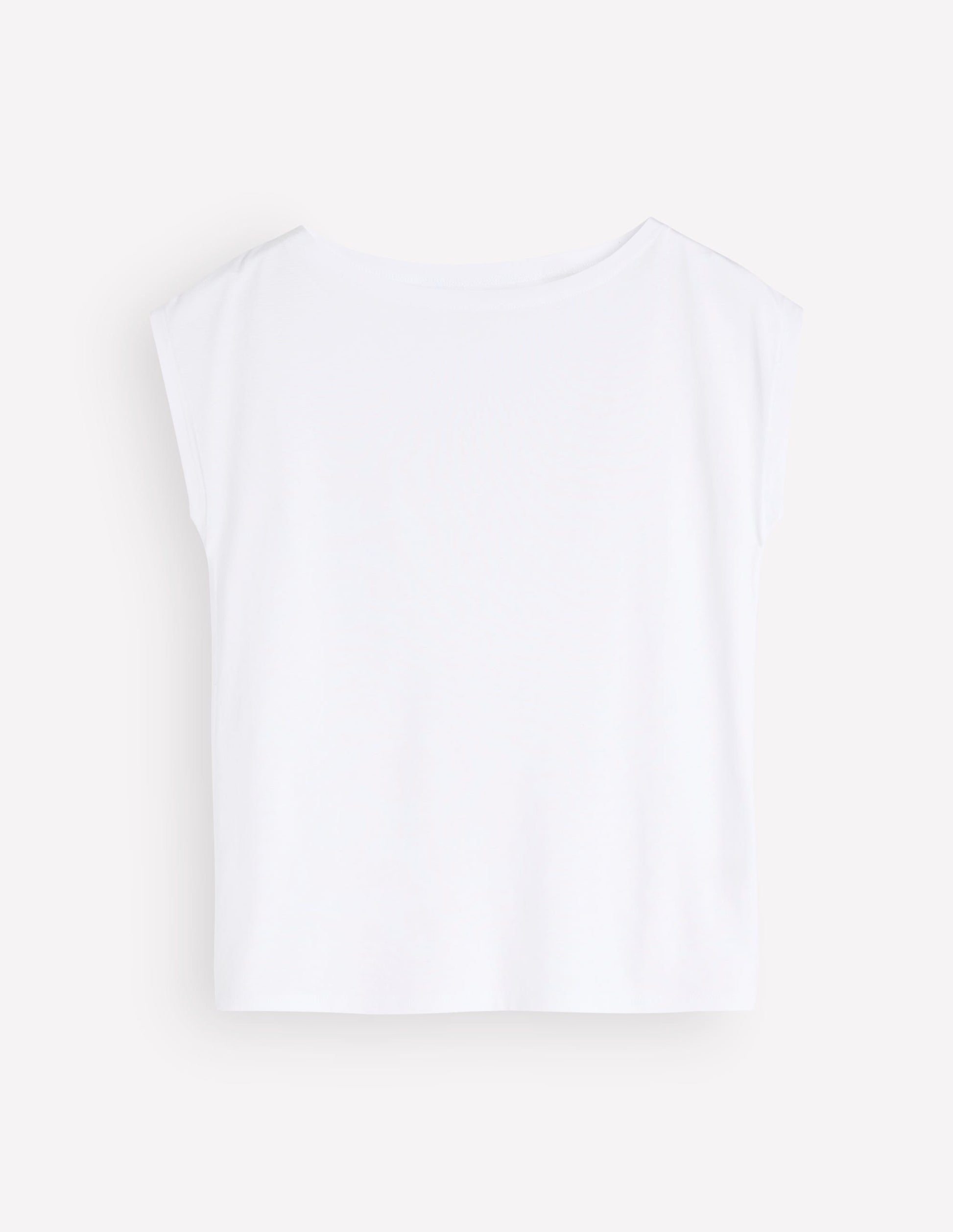 T-shirt ultra-doux à col large-Blanc-5