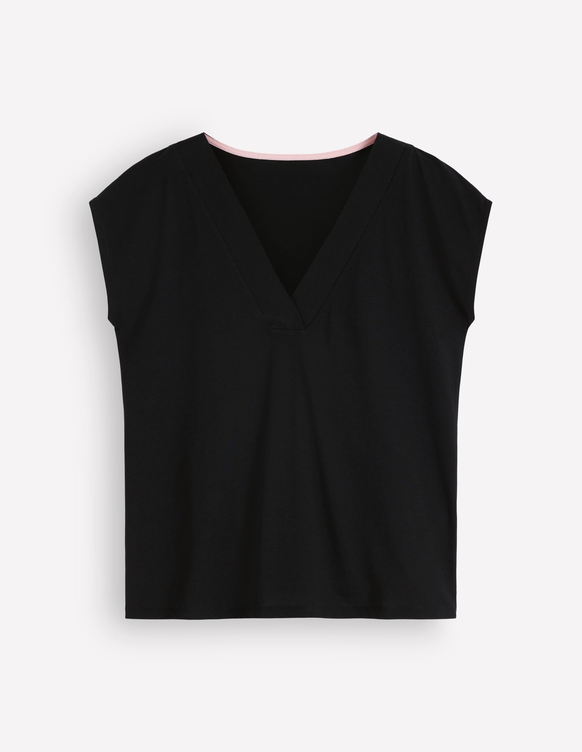 T-shirt Imi ultra-doux à col V-Noir - Image 6