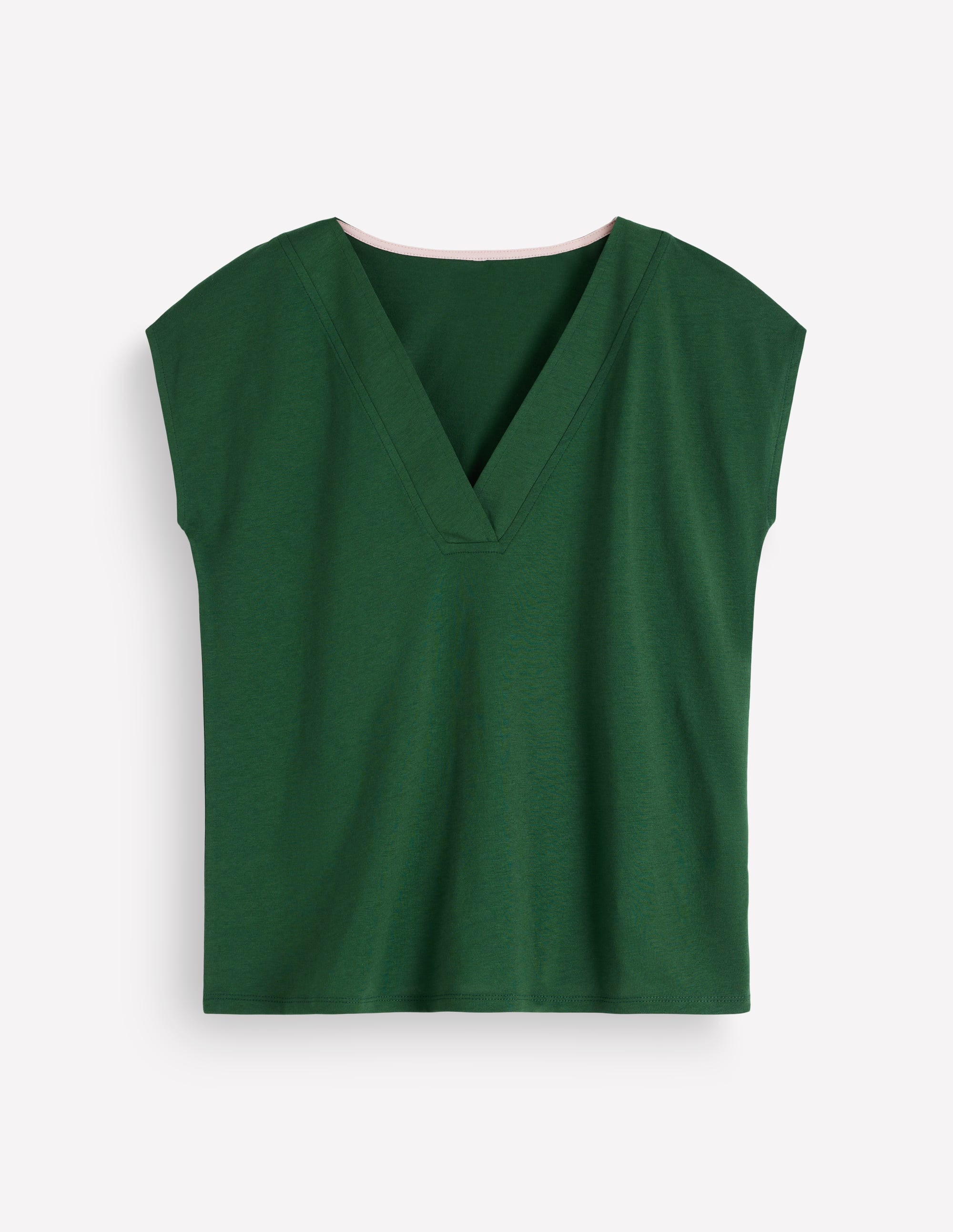 T-shirt Imi ultra-doux à col V-Vert chasseur - Image 6