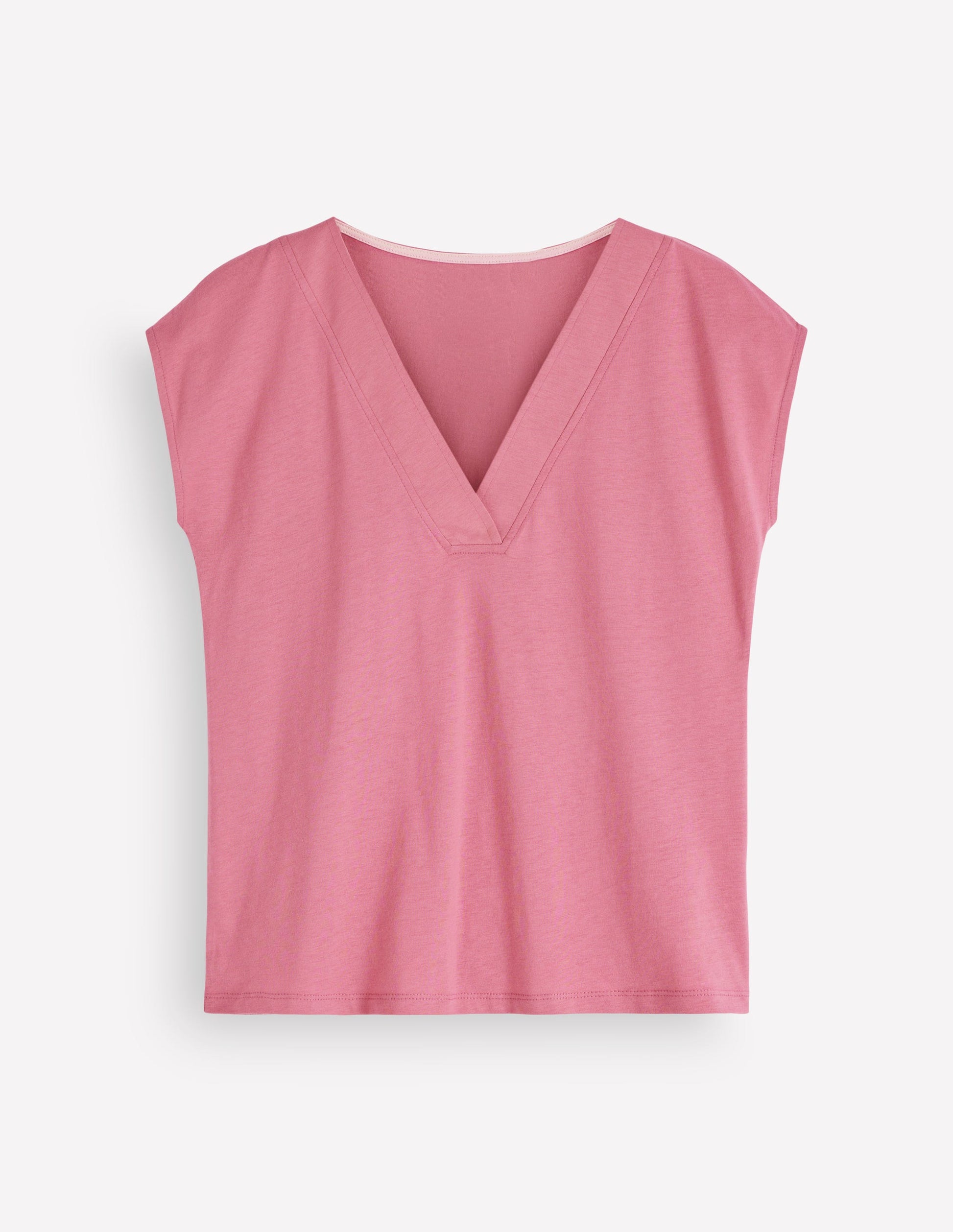 T-shirt Imi ultra-doux à col V-Bruyère rose-5