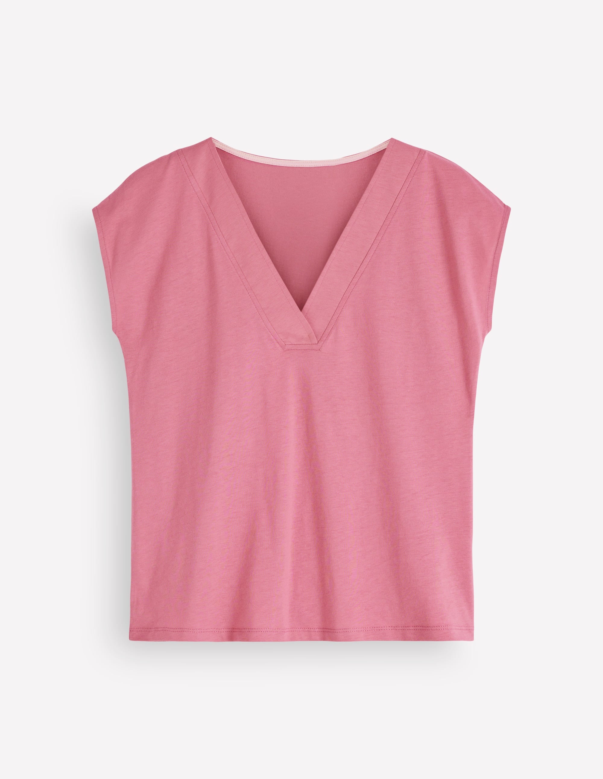 T-shirt Imi ultra-doux à col V-Bruyère rose - Image 5